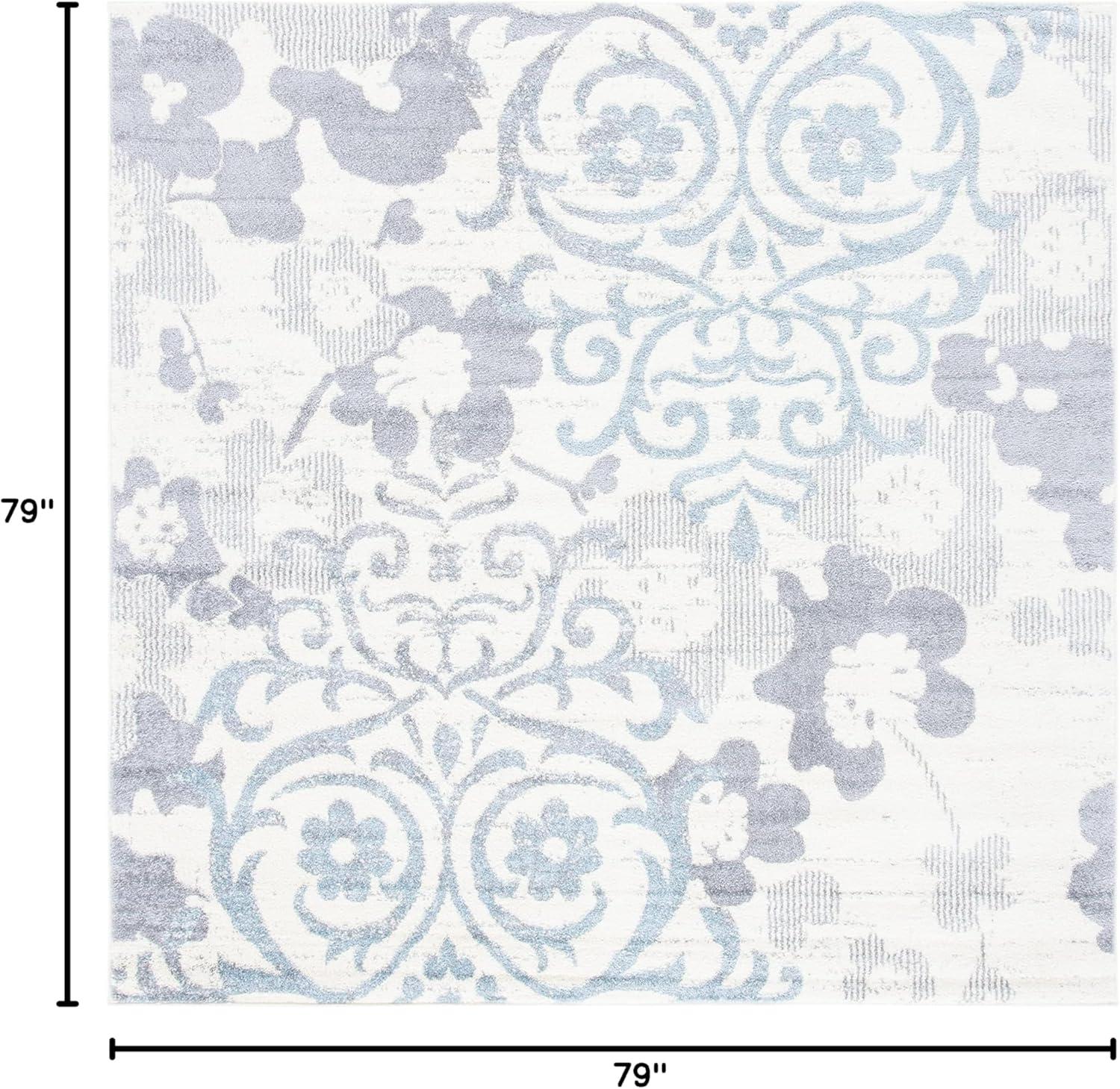 image:imageSAFAVIEH Area Rug 8x10 Adirondack Collection Large Navy amp Silver Floral Glam Damask Design NonShedding amp Easy Cleaning Ideal for Living Room Bedroom Office Dining Space ADR114NIvoryGrey