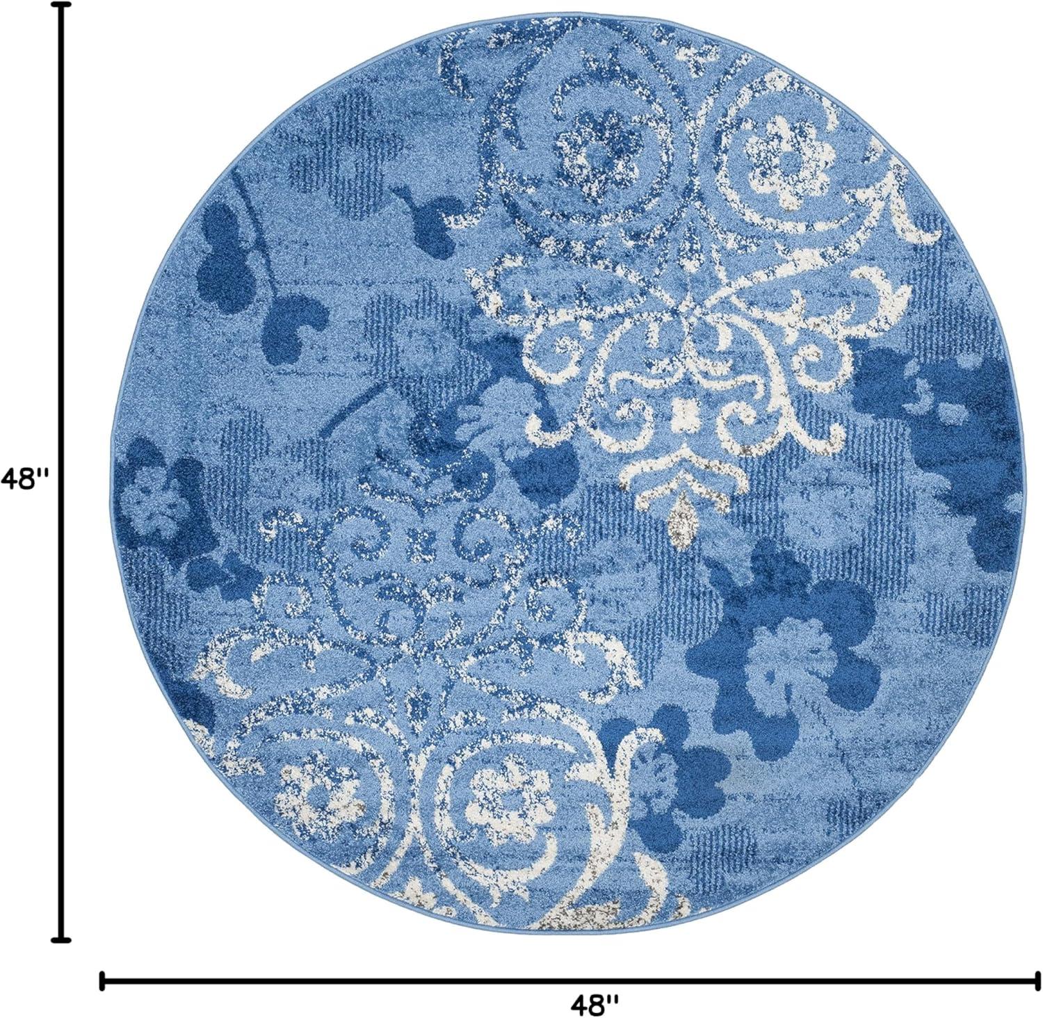 image:imageSAFAVIEH Area Rug 8x10 Adirondack Collection Large Navy amp Silver Floral Glam Damask Design NonShedding amp Easy Cleaning Ideal for Living Room Bedroom Office Dining Space ADR114NLight BlueDark Blue