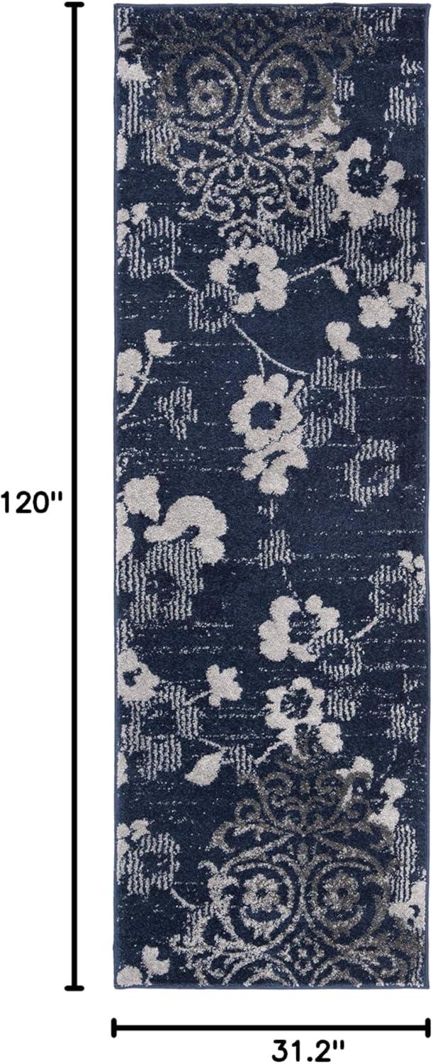 image:imageSAFAVIEH Area Rug 8x10 Adirondack Collection Large Navy amp Silver Floral Glam Damask Design NonShedding amp Easy Cleaning Ideal for Living Room Bedroom Office Dining Space ADR114NNavySilver