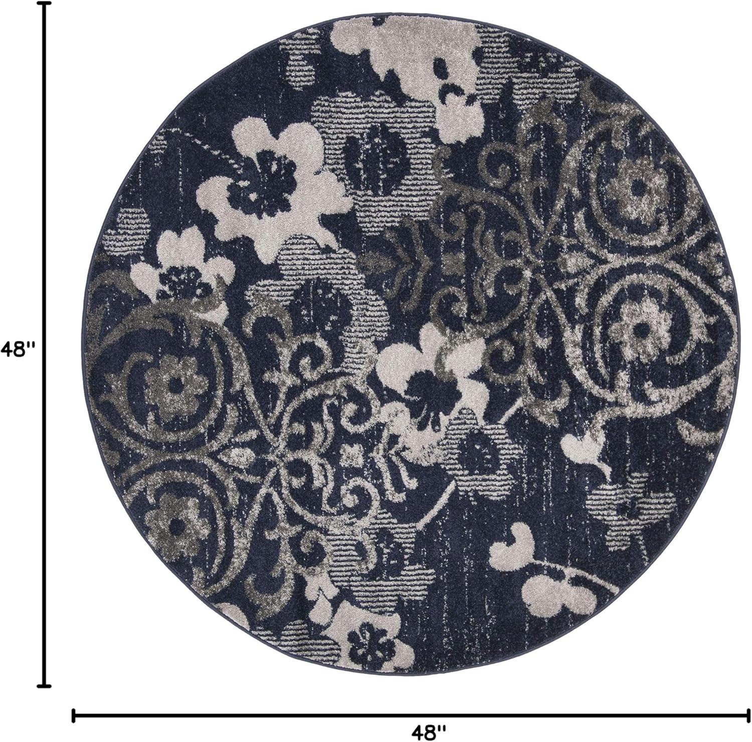 image:imageSAFAVIEH Area Rug 8x10 Adirondack Collection Large Navy amp Silver Floral Glam Damask Design NonShedding amp Easy Cleaning Ideal for Living Room Bedroom Office Dining Space ADR114NNavySilver