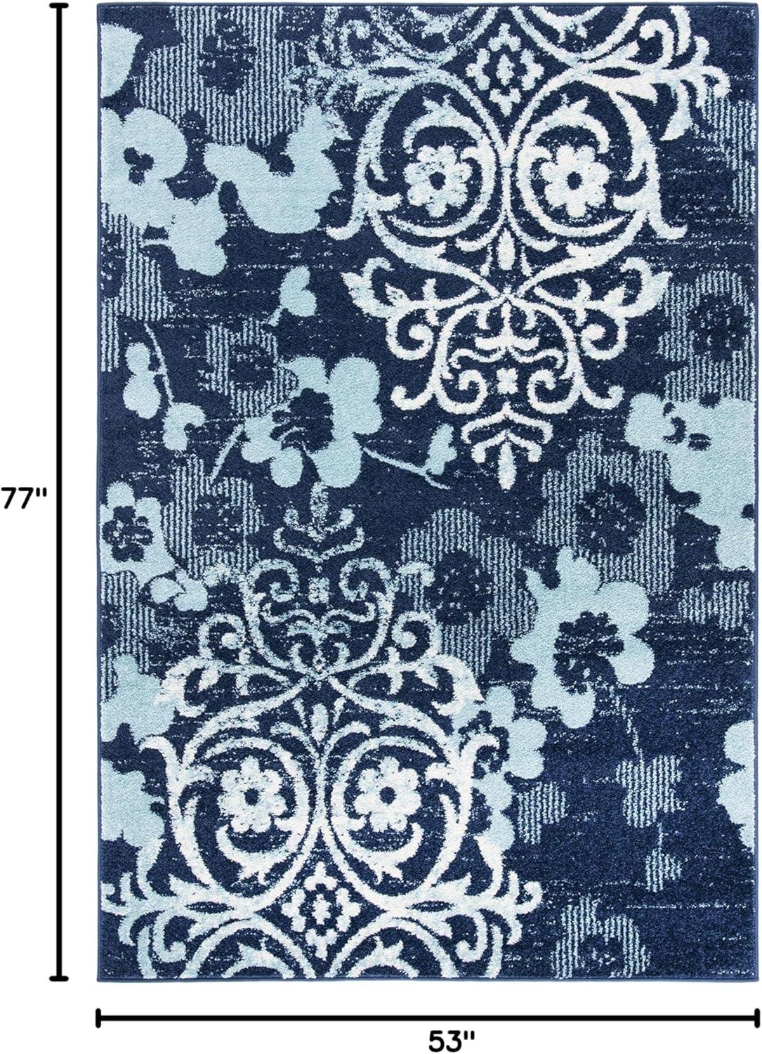 image:imageSAFAVIEH Area Rug 8x10 Adirondack Collection Large Navy amp Silver Floral Glam Damask Design NonShedding amp Easy Cleaning Ideal for Living Room Bedroom Office Dining Space ADR114NNavyAqua