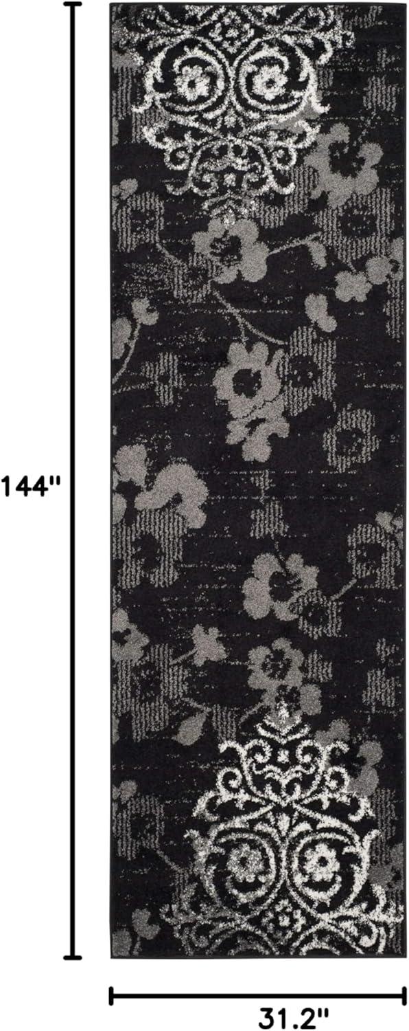 image:imageSAFAVIEH Area Rug 8x10 Adirondack Collection Large Navy amp Silver Floral Glam Damask Design NonShedding amp Easy Cleaning Ideal for Living Room Bedroom Office Dining Space ADR114NBlackSilver