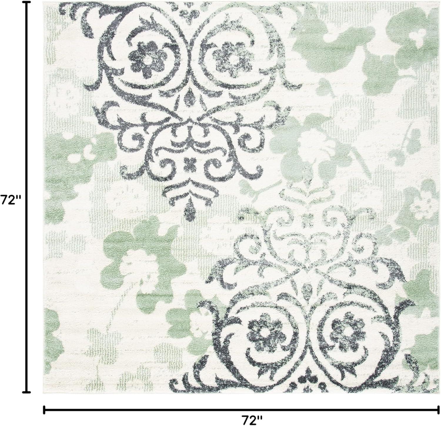 image:imageSAFAVIEH Area Rug 8x10 Adirondack Collection Large Navy amp Silver Floral Glam Damask Design NonShedding amp Easy Cleaning Ideal for Living Room Bedroom Office Dining Space ADR114NIvoryGreen