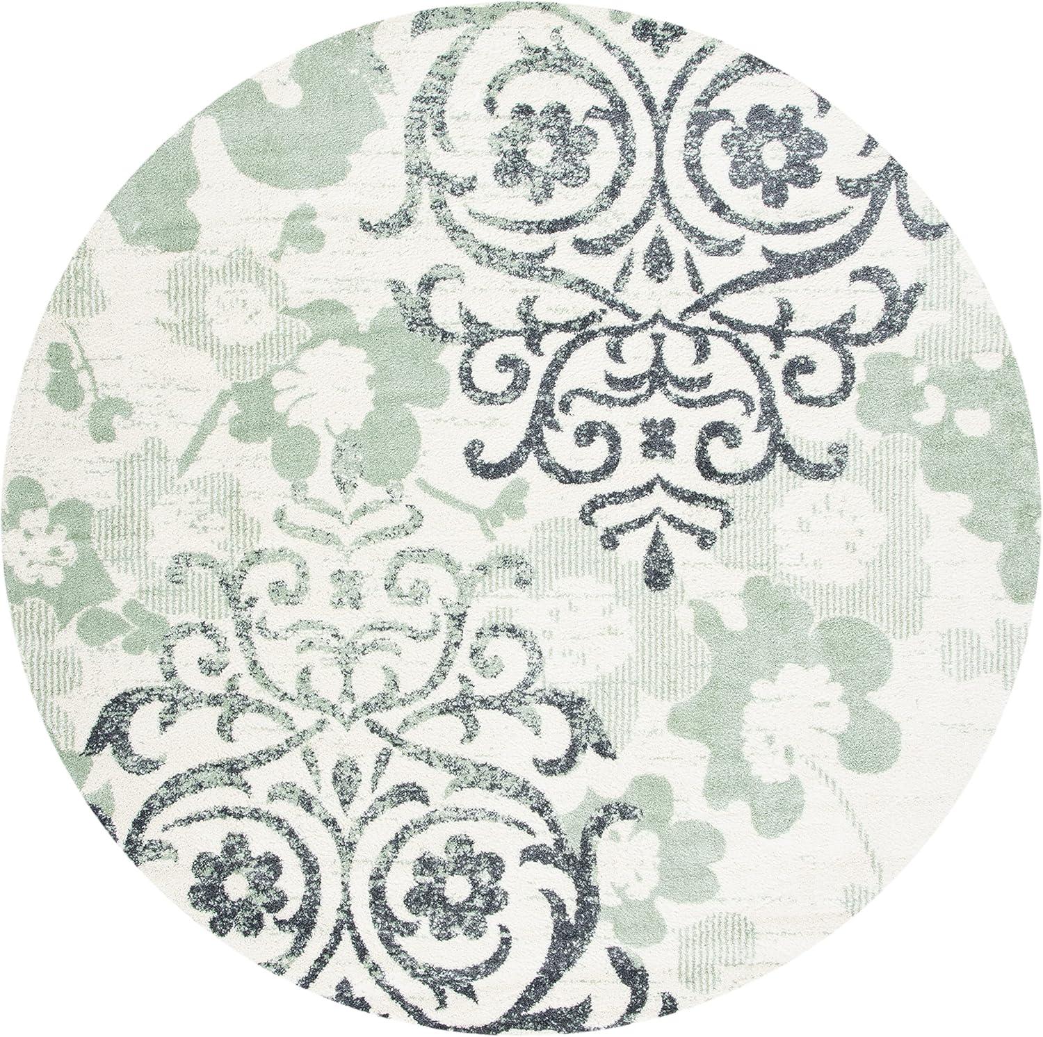 image:imageSAFAVIEH Area Rug 8x10 Adirondack Collection Large Navy amp Silver Floral Glam Damask Design NonShedding amp Easy Cleaning Ideal for Living Room Bedroom Office Dining Space ADR114NIvoryGreen