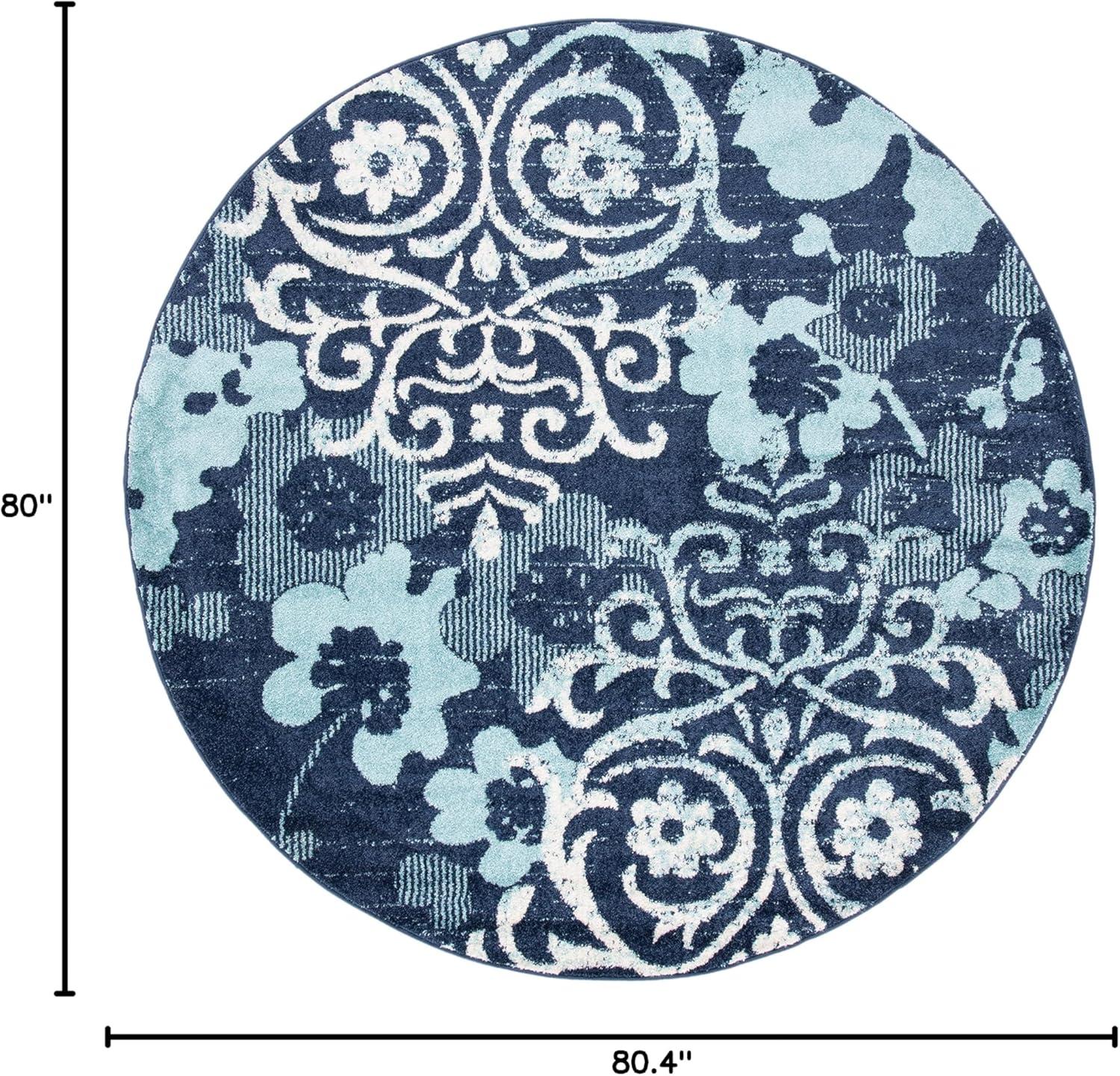 image:imageSAFAVIEH Area Rug 8x10 Adirondack Collection Large Navy amp Silver Floral Glam Damask Design NonShedding amp Easy Cleaning Ideal for Living Room Bedroom Office Dining Space ADR114NNavyAqua