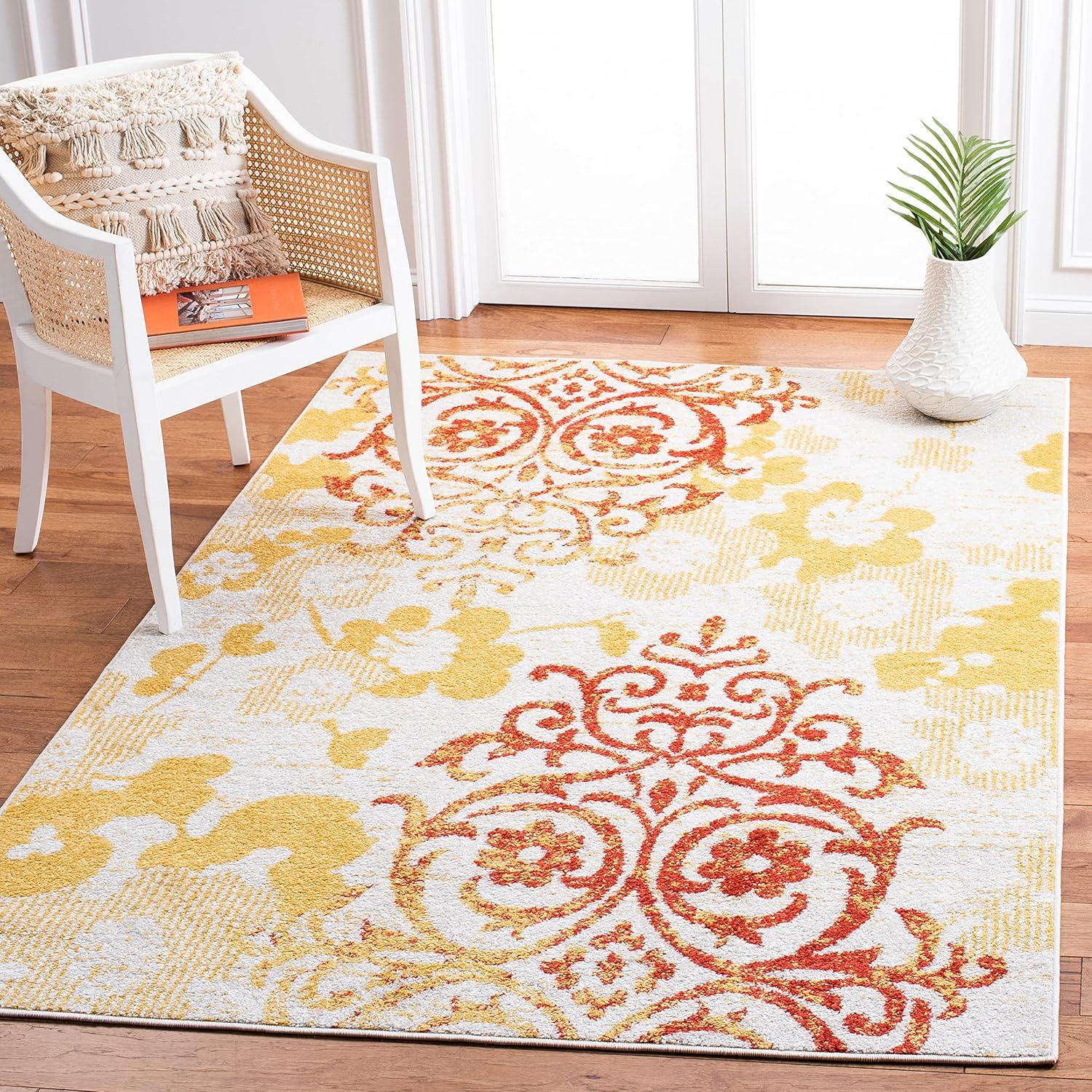 image:imageSAFAVIEH Area Rug 8x10 Adirondack Collection Large Navy amp Silver Floral Glam Damask Design NonShedding amp Easy Cleaning Ideal for Living Room Bedroom Office Dining Space ADR114NGreyGold