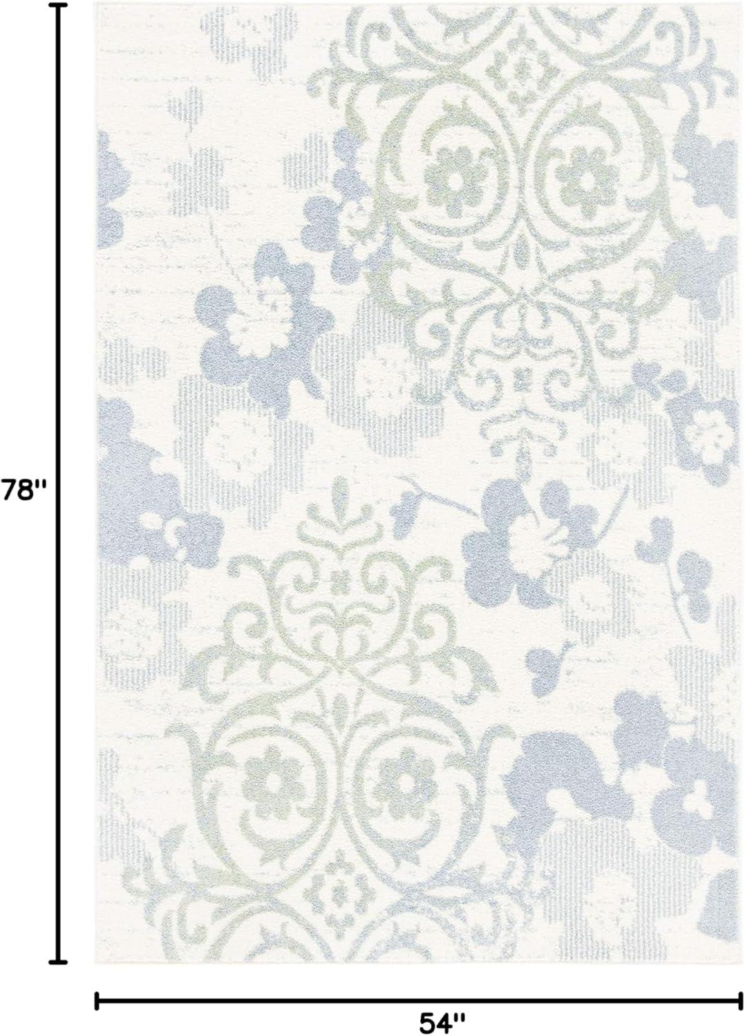 image:imageSAFAVIEH Area Rug 8x10 Adirondack Collection Large Navy amp Silver Floral Glam Damask Design NonShedding amp Easy Cleaning Ideal for Living Room Bedroom Office Dining Space ADR114NIvoryBlue