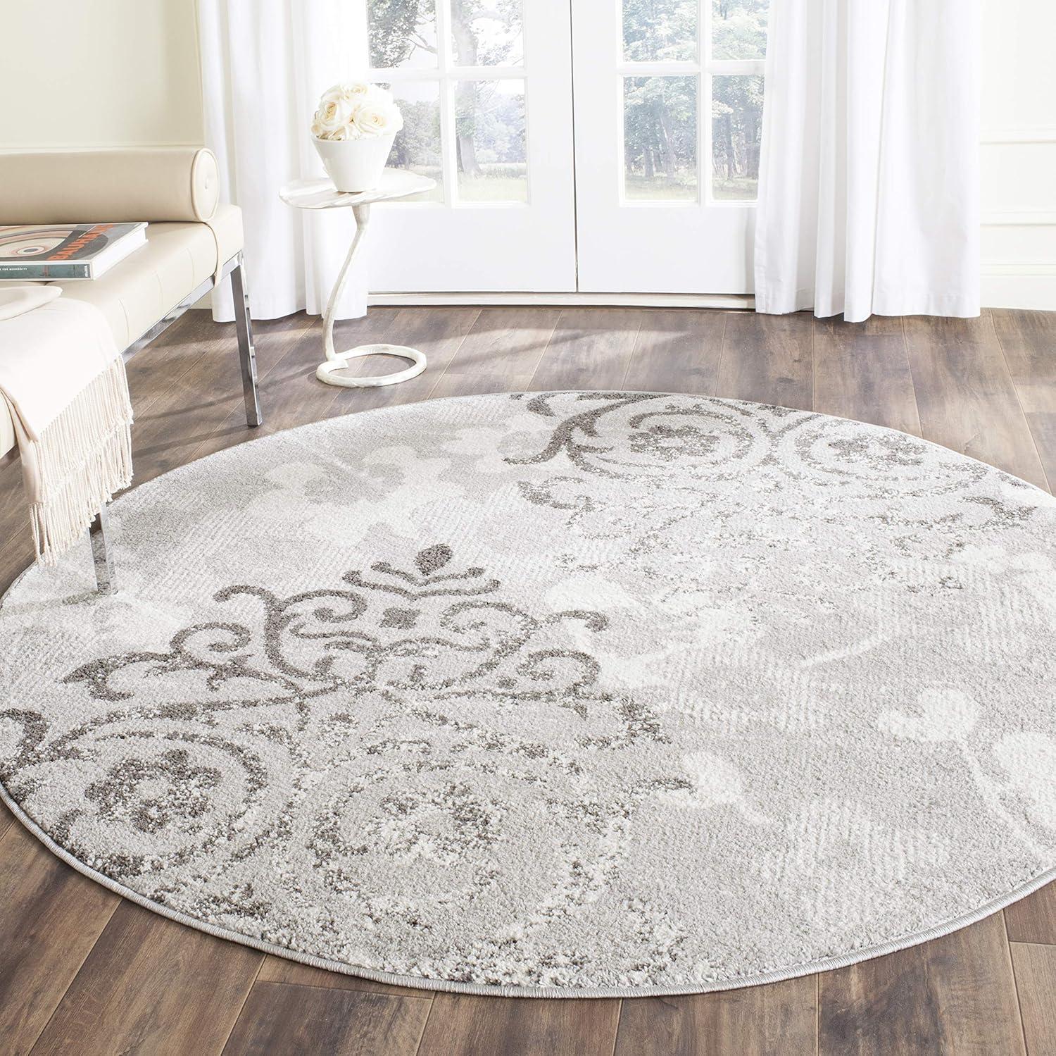 image:imageSAFAVIEH Area Rug 8x10 Adirondack Collection Large Navy amp Silver Floral Glam Damask Design NonShedding amp Easy Cleaning Ideal for Living Room Bedroom Office Dining Space ADR114NSilverIvory