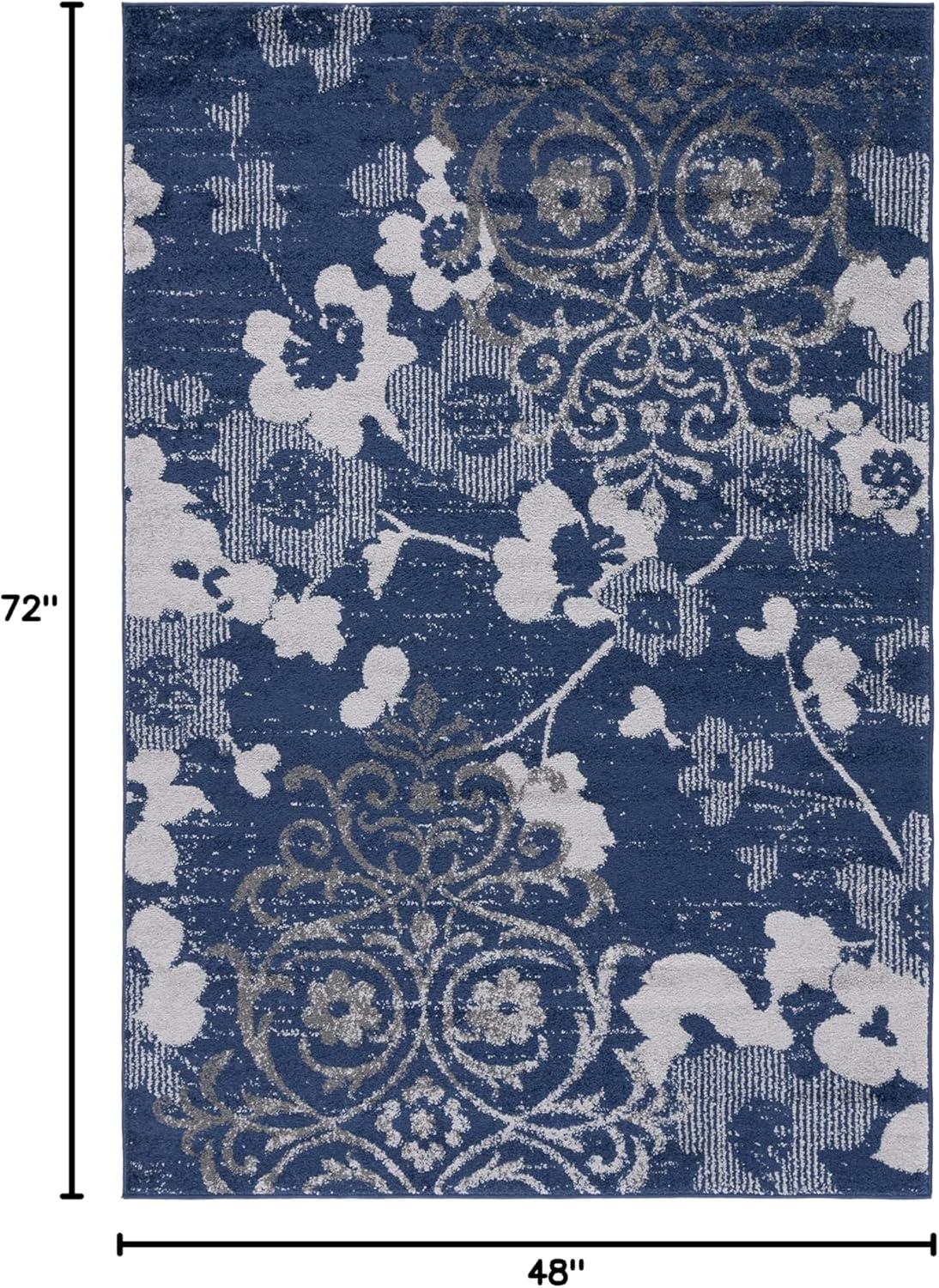 image:imageSAFAVIEH Area Rug 8x10 Adirondack Collection Large Navy amp Silver Floral Glam Damask Design NonShedding amp Easy Cleaning Ideal for Living Room Bedroom Office Dining Space ADR114NNavySilver