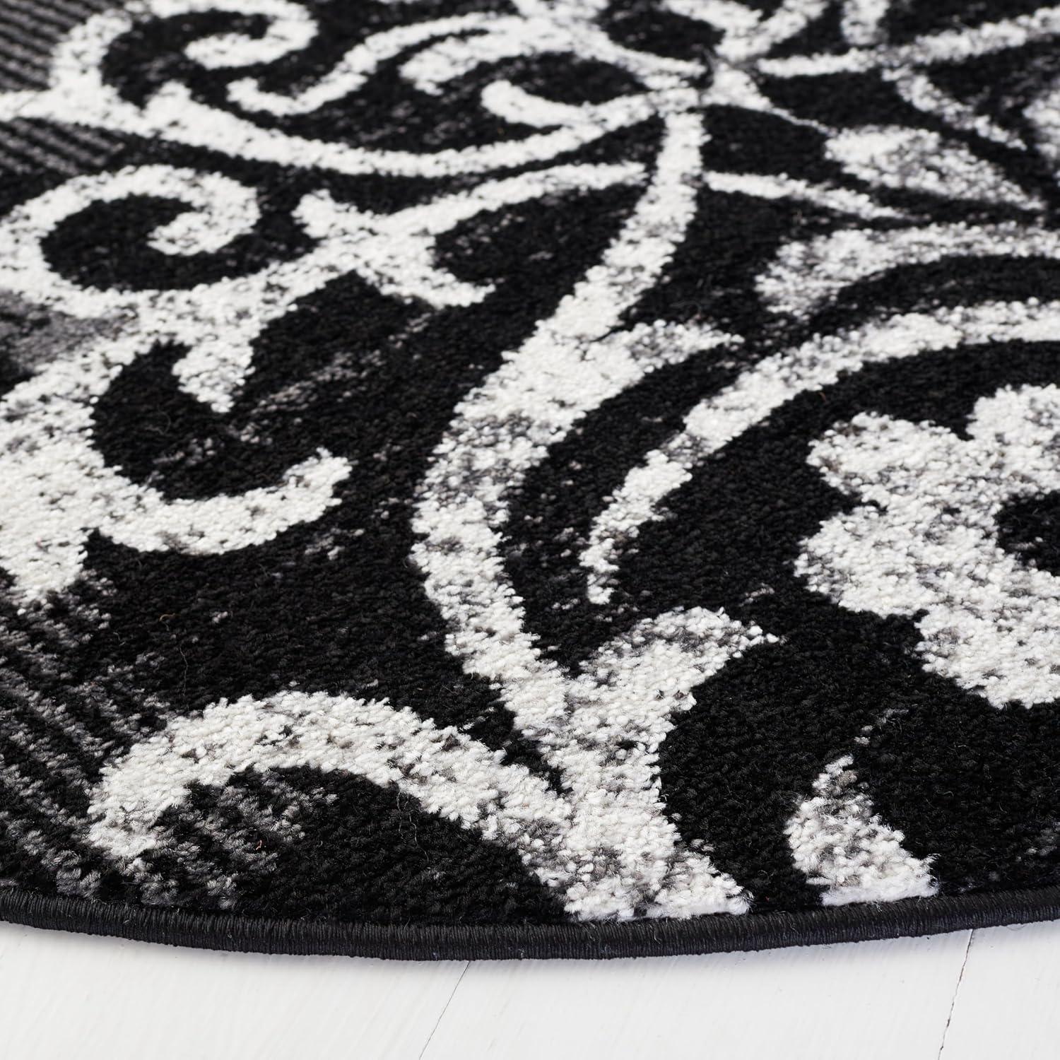 image:imageSAFAVIEH Area Rug 8x10 Adirondack Collection Large Navy amp Silver Floral Glam Damask Design NonShedding amp Easy Cleaning Ideal for Living Room Bedroom Office Dining Space ADR114NBlackSilver