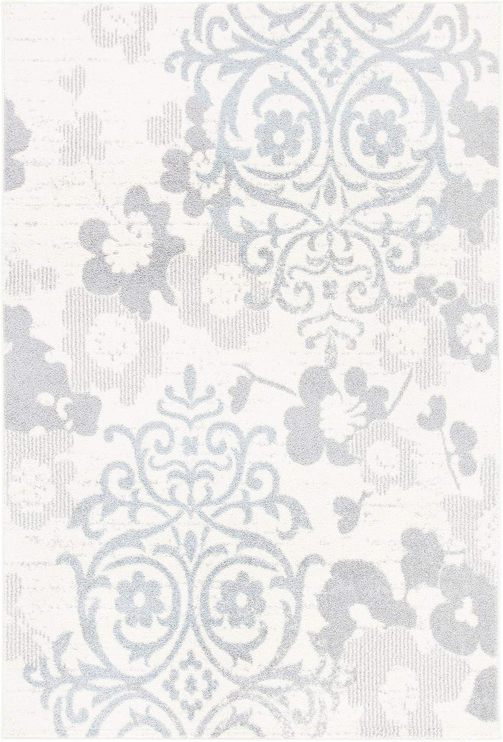 image:imageSAFAVIEH Area Rug 8x10 Adirondack Collection Large Navy amp Silver Floral Glam Damask Design NonShedding amp Easy Cleaning Ideal for Living Room Bedroom Office Dining Space ADR114NIvoryGrey