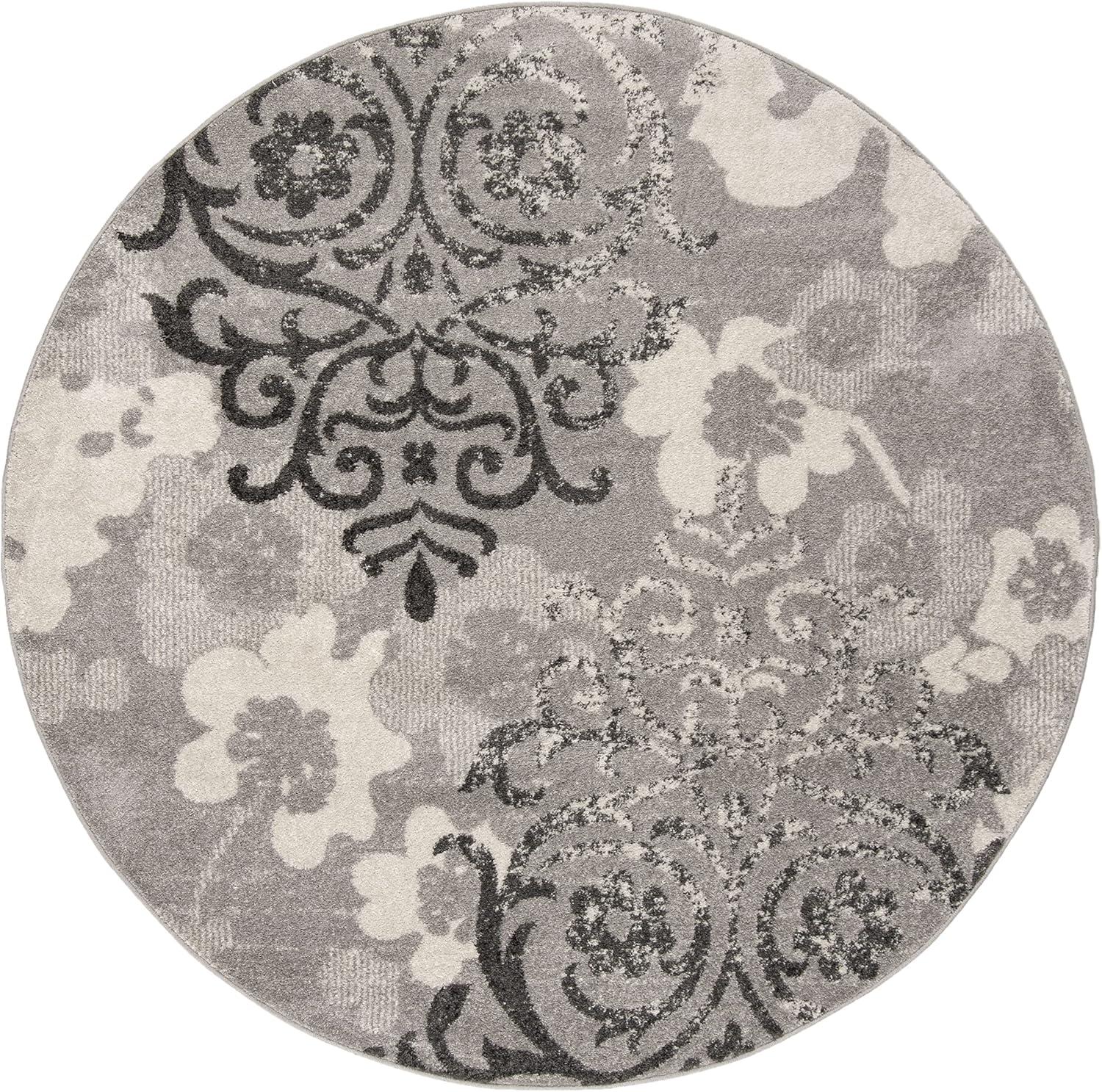 image:imageSAFAVIEH Area Rug 8x10 Adirondack Collection Large Navy amp Silver Floral Glam Damask Design NonShedding amp Easy Cleaning Ideal for Living Room Bedroom Office Dining Space ADR114NSilverIvory