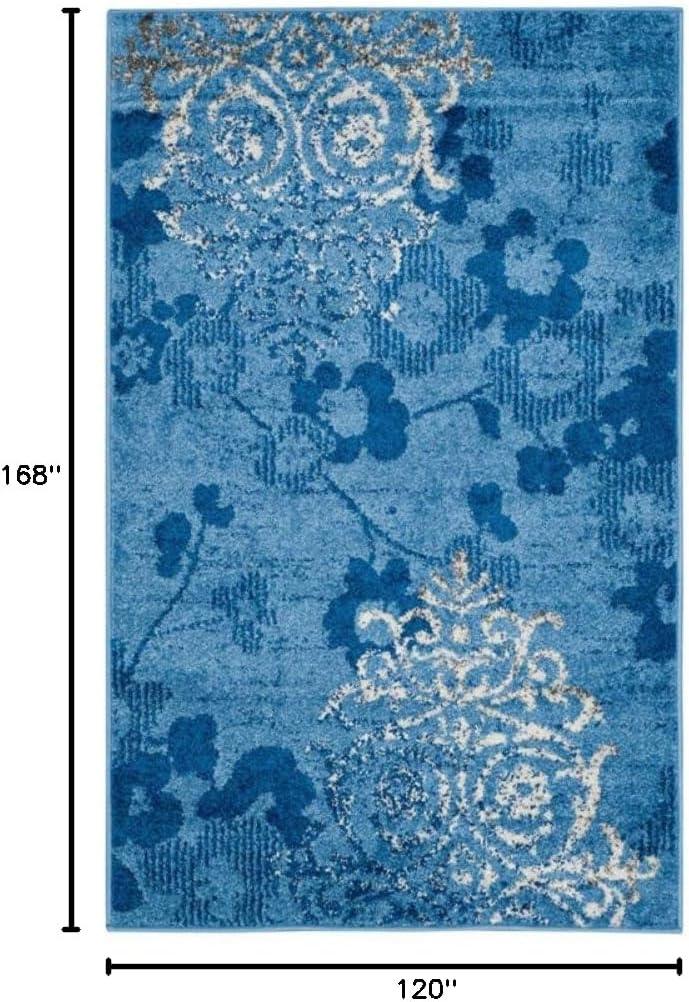 image:imageSAFAVIEH Area Rug 8x10 Adirondack Collection Large Navy amp Silver Floral Glam Damask Design NonShedding amp Easy Cleaning Ideal for Living Room Bedroom Office Dining Space ADR114NLight BlueDark Blue