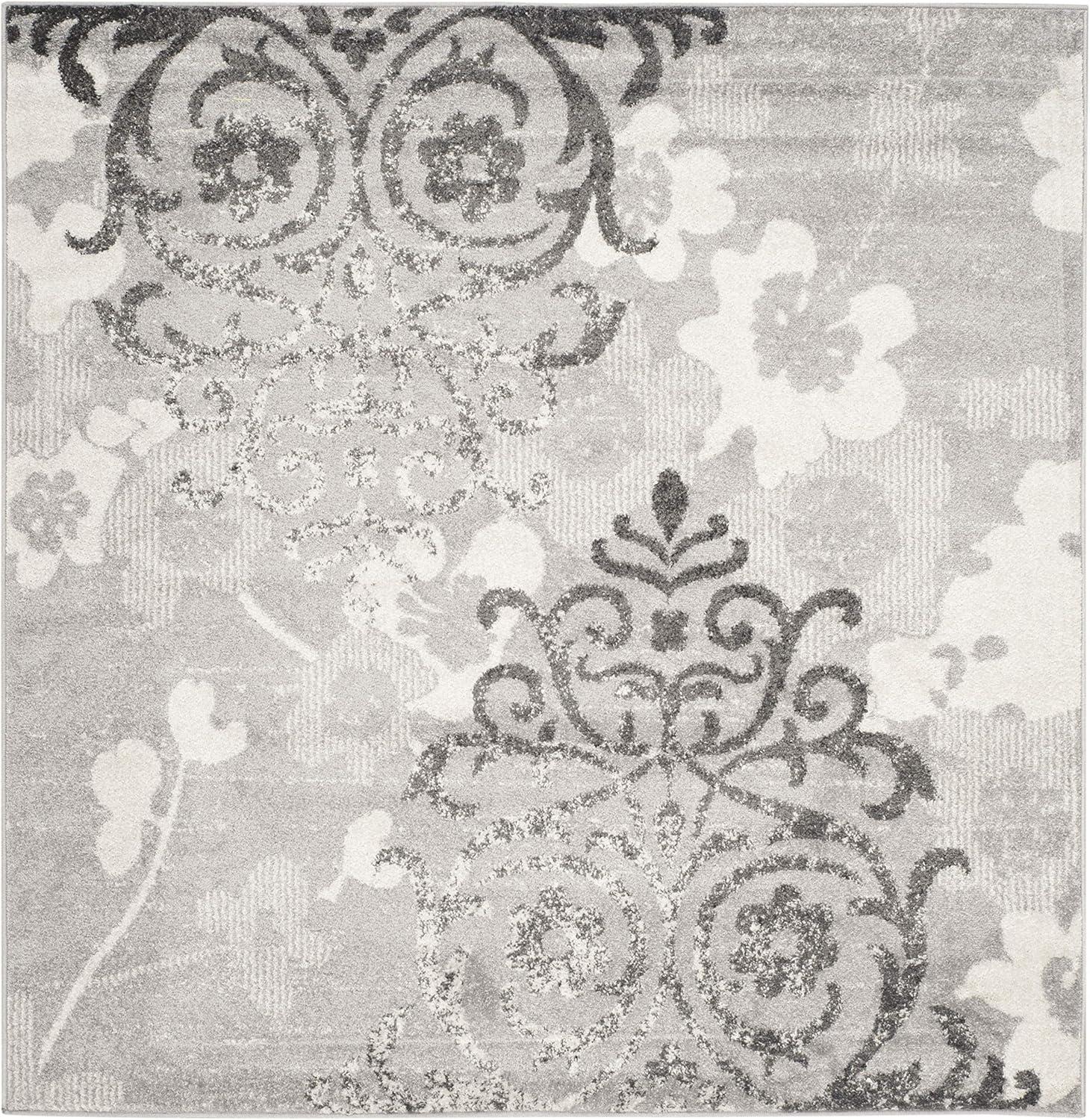 image:imageSAFAVIEH Area Rug 8x10 Adirondack Collection Large Navy amp Silver Floral Glam Damask Design NonShedding amp Easy Cleaning Ideal for Living Room Bedroom Office Dining Space ADR114NSilverIvory