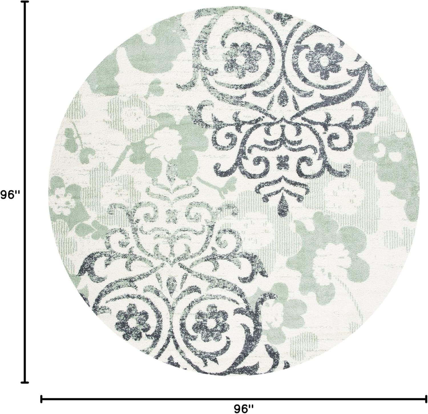 image:imageSAFAVIEH Area Rug 8x10 Adirondack Collection Large Navy amp Silver Floral Glam Damask Design NonShedding amp Easy Cleaning Ideal for Living Room Bedroom Office Dining Space ADR114NIvoryGreen