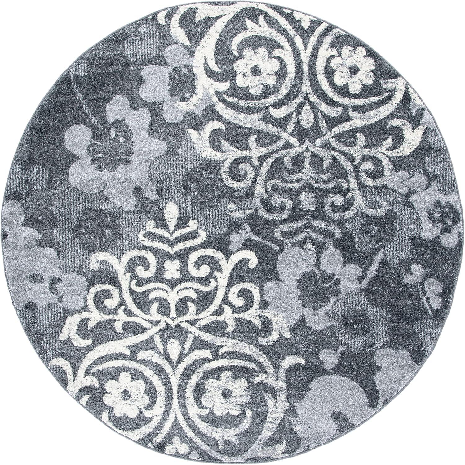 image:imageSAFAVIEH Area Rug 8x10 Adirondack Collection Large Navy amp Silver Floral Glam Damask Design NonShedding amp Easy Cleaning Ideal for Living Room Bedroom Office Dining Space ADR114NCharcoalIvory
