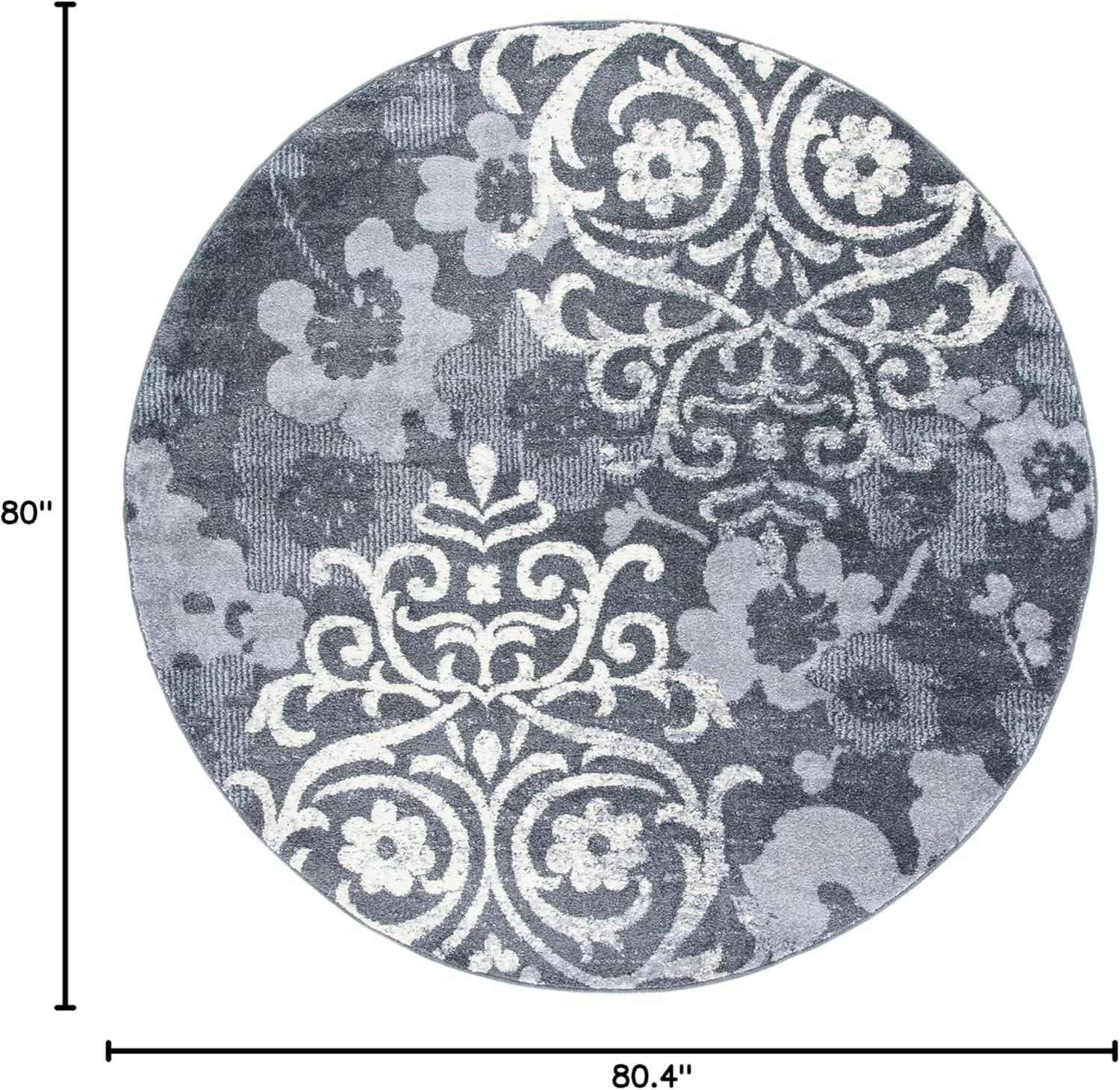 image:imageSAFAVIEH Area Rug 8x10 Adirondack Collection Large Navy amp Silver Floral Glam Damask Design NonShedding amp Easy Cleaning Ideal for Living Room Bedroom Office Dining Space ADR114NCharcoalIvory