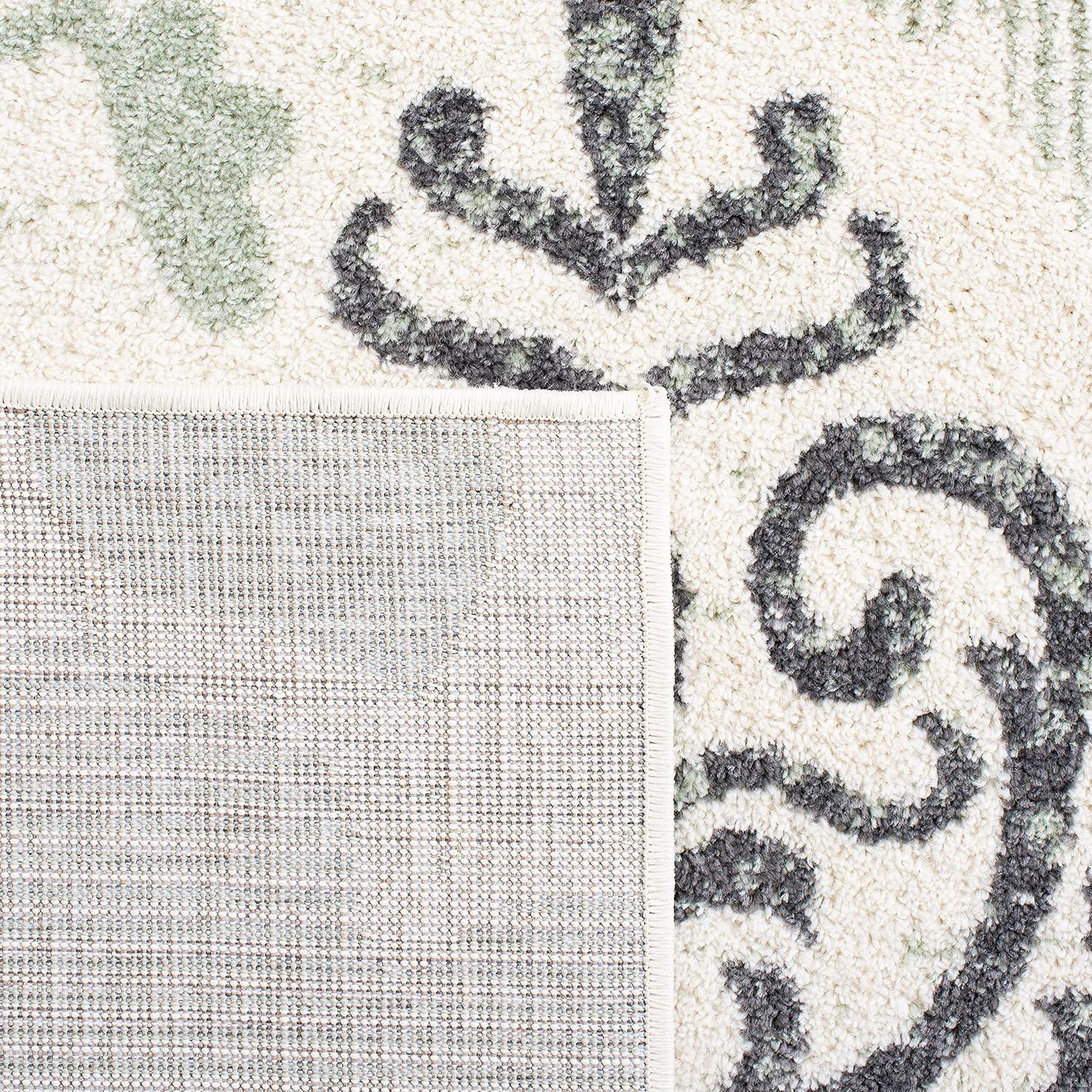 image:imageSAFAVIEH Area Rug 8x10 Adirondack Collection Large Navy amp Silver Floral Glam Damask Design NonShedding amp Easy Cleaning Ideal for Living Room Bedroom Office Dining Space ADR114NIvoryGreen
