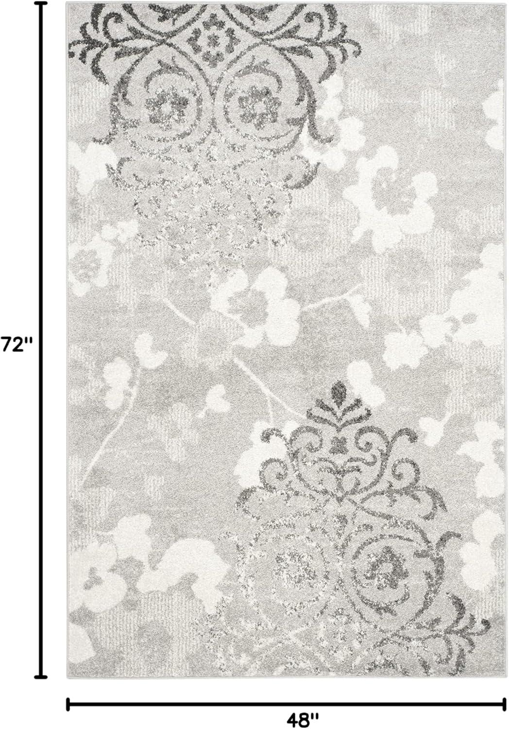 image:imageSAFAVIEH Area Rug 8x10 Adirondack Collection Large Navy amp Silver Floral Glam Damask Design NonShedding amp Easy Cleaning Ideal for Living Room Bedroom Office Dining Space ADR114NSilverIvory