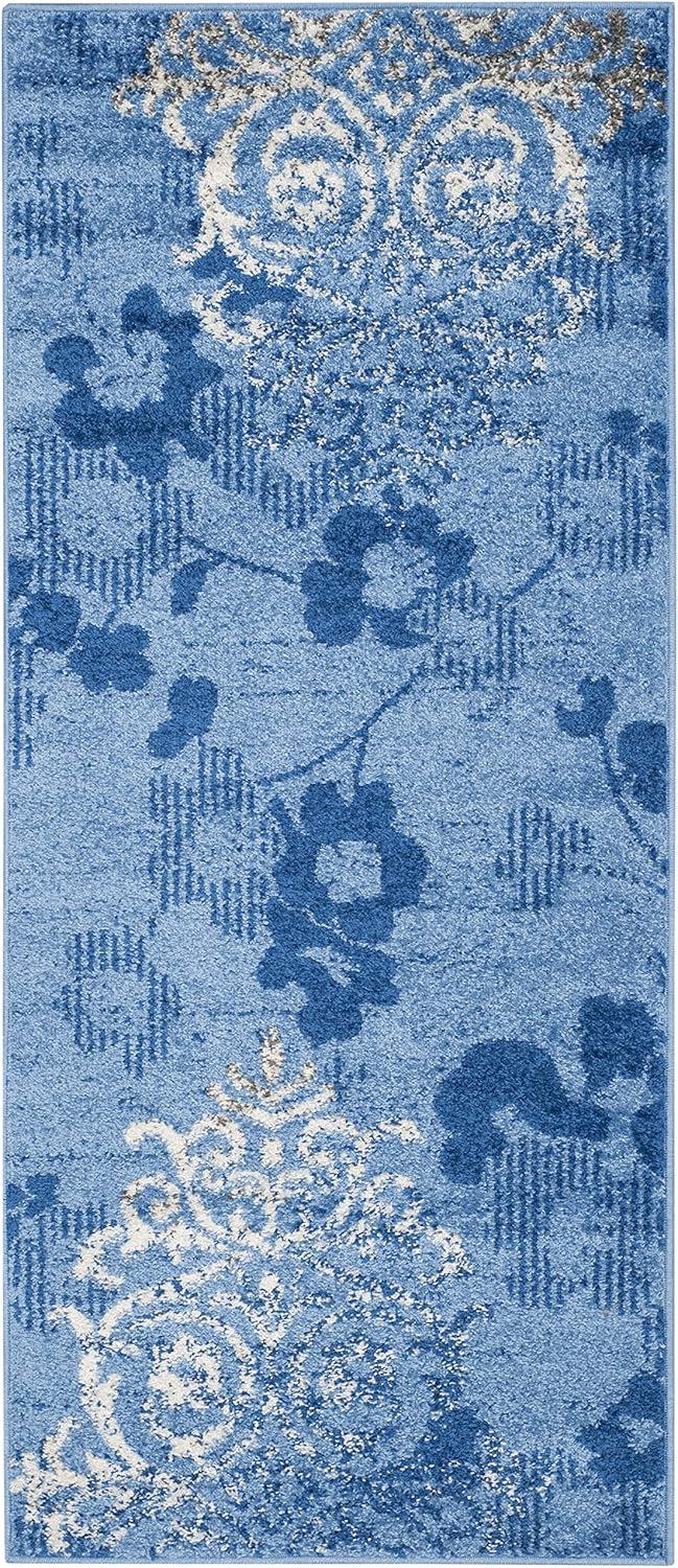 image:imageSAFAVIEH Area Rug 8x10 Adirondack Collection Large Navy amp Silver Floral Glam Damask Design NonShedding amp Easy Cleaning Ideal for Living Room Bedroom Office Dining Space ADR114NLight BlueDark Blue