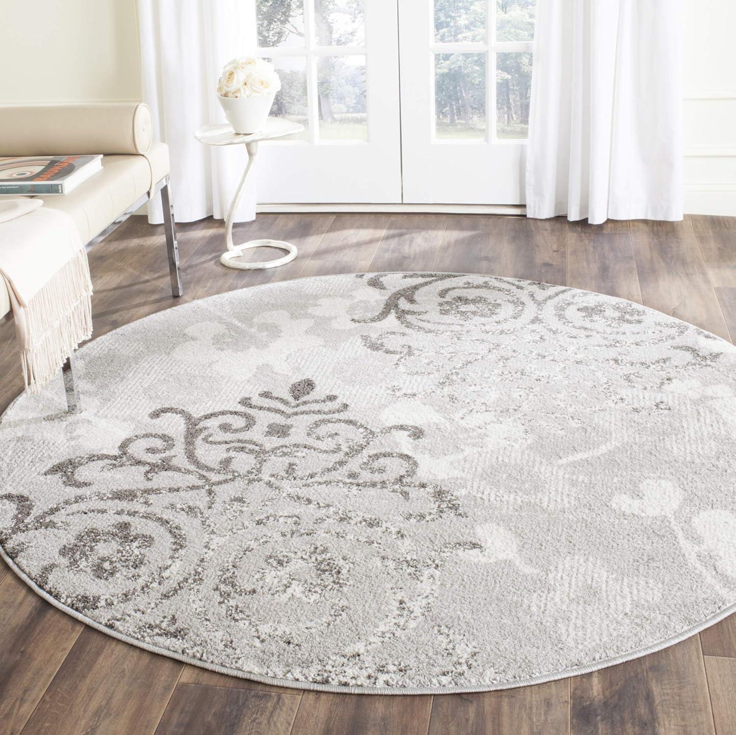 image:imageSAFAVIEH Area Rug 8x10 Adirondack Collection Large Navy amp Silver Floral Glam Damask Design NonShedding amp Easy Cleaning Ideal for Living Room Bedroom Office Dining Space ADR114NLight BlueDark Blue