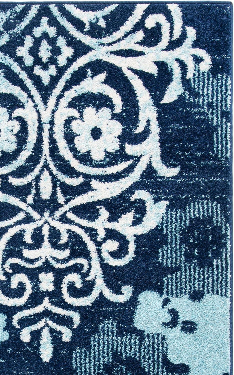 image:imageSAFAVIEH Area Rug 8x10 Adirondack Collection Large Navy amp Silver Floral Glam Damask Design NonShedding amp Easy Cleaning Ideal for Living Room Bedroom Office Dining Space ADR114NNavyAqua