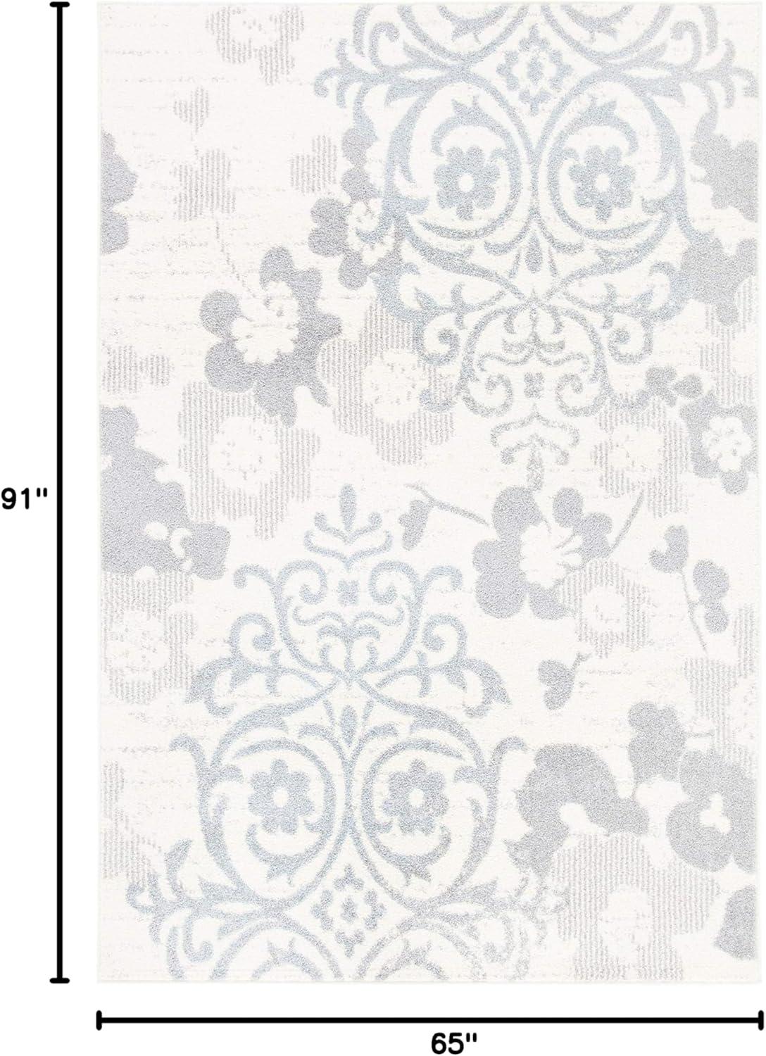 image:imageSAFAVIEH Area Rug 8x10 Adirondack Collection Large Navy amp Silver Floral Glam Damask Design NonShedding amp Easy Cleaning Ideal for Living Room Bedroom Office Dining Space ADR114NIvoryGrey