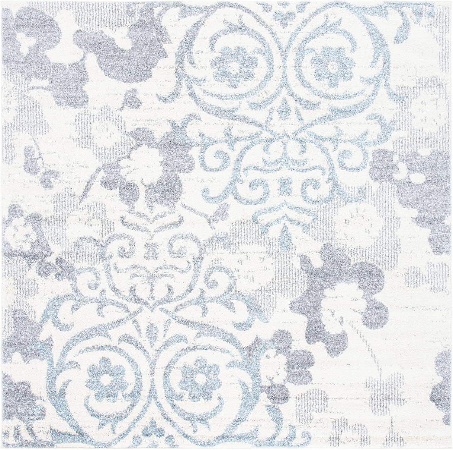 image:imageSAFAVIEH Area Rug 8x10 Adirondack Collection Large Navy amp Silver Floral Glam Damask Design NonShedding amp Easy Cleaning Ideal for Living Room Bedroom Office Dining Space ADR114NIvoryGrey