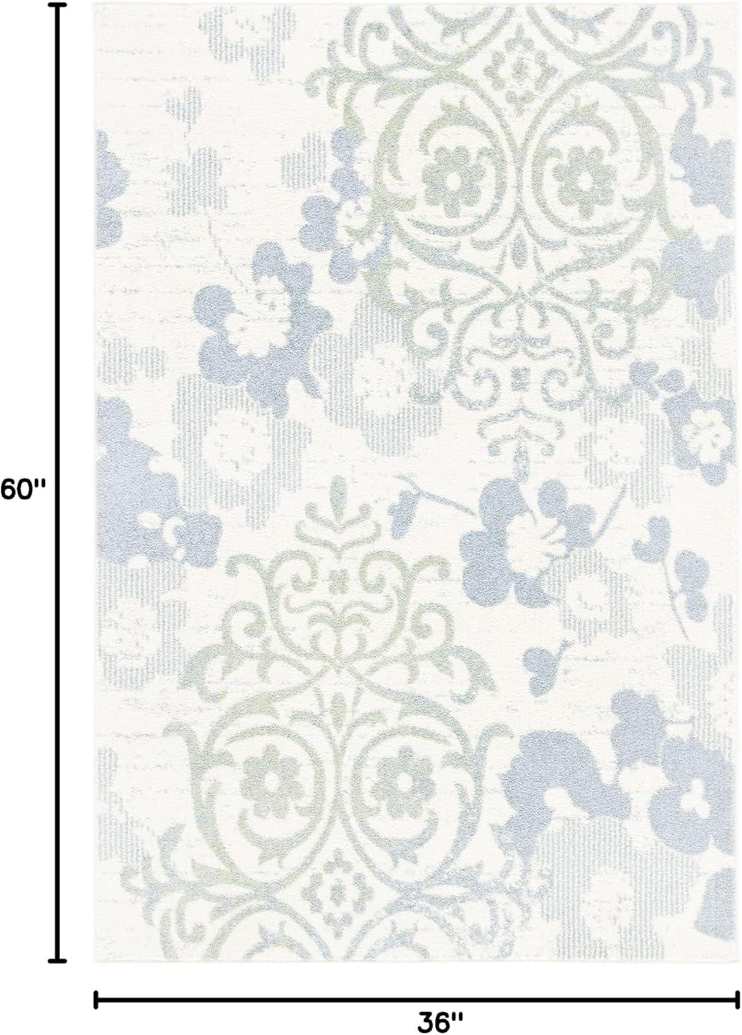 image:imageSAFAVIEH Area Rug 8x10 Adirondack Collection Large Navy amp Silver Floral Glam Damask Design NonShedding amp Easy Cleaning Ideal for Living Room Bedroom Office Dining Space ADR114NIvoryBlue