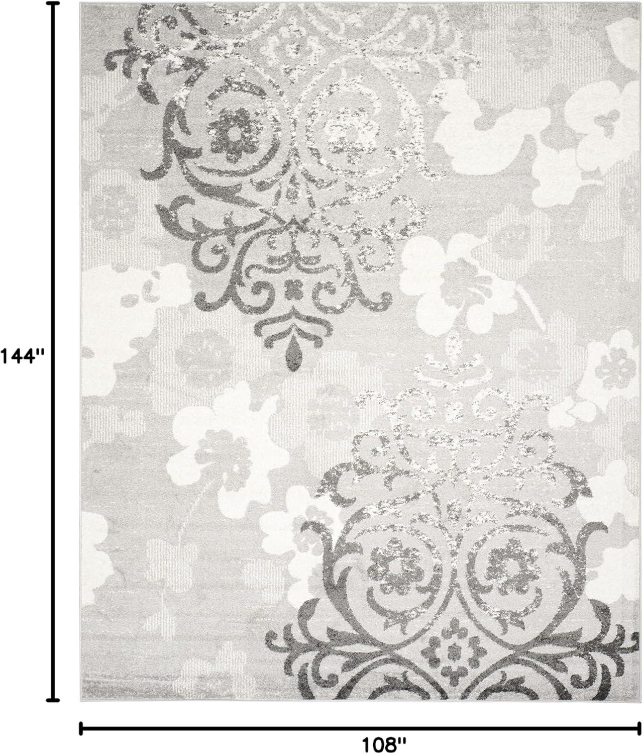 image:imageSAFAVIEH Area Rug 8x10 Adirondack Collection Large Navy amp Silver Floral Glam Damask Design NonShedding amp Easy Cleaning Ideal for Living Room Bedroom Office Dining Space ADR114NSilverIvory