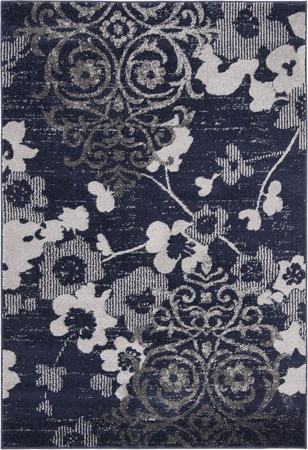 image:imageSAFAVIEH Area Rug 8x10 Adirondack Collection Large Navy amp Silver Floral Glam Damask Design NonShedding amp Easy Cleaning Ideal for Living Room Bedroom Office Dining Space ADR114NNavySilver