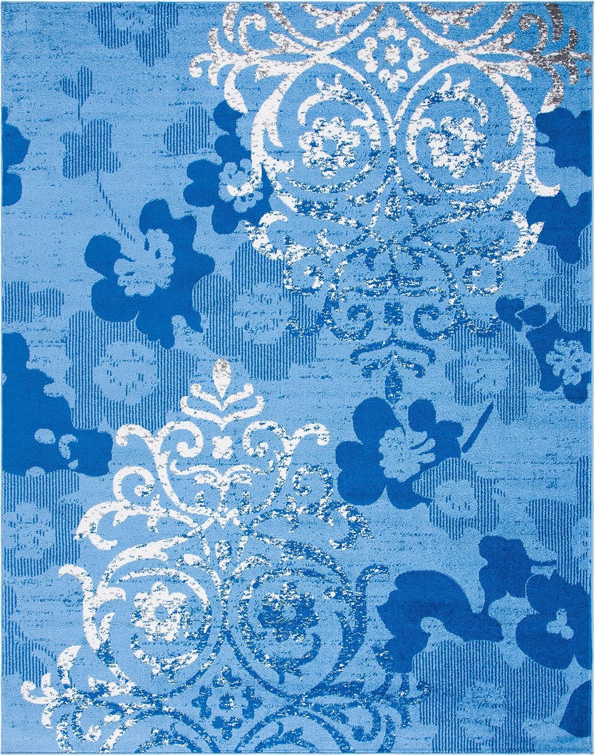 image:imageSAFAVIEH Area Rug 8x10 Adirondack Collection Large Navy amp Silver Floral Glam Damask Design NonShedding amp Easy Cleaning Ideal for Living Room Bedroom Office Dining Space ADR114NLight BlueDark Blue