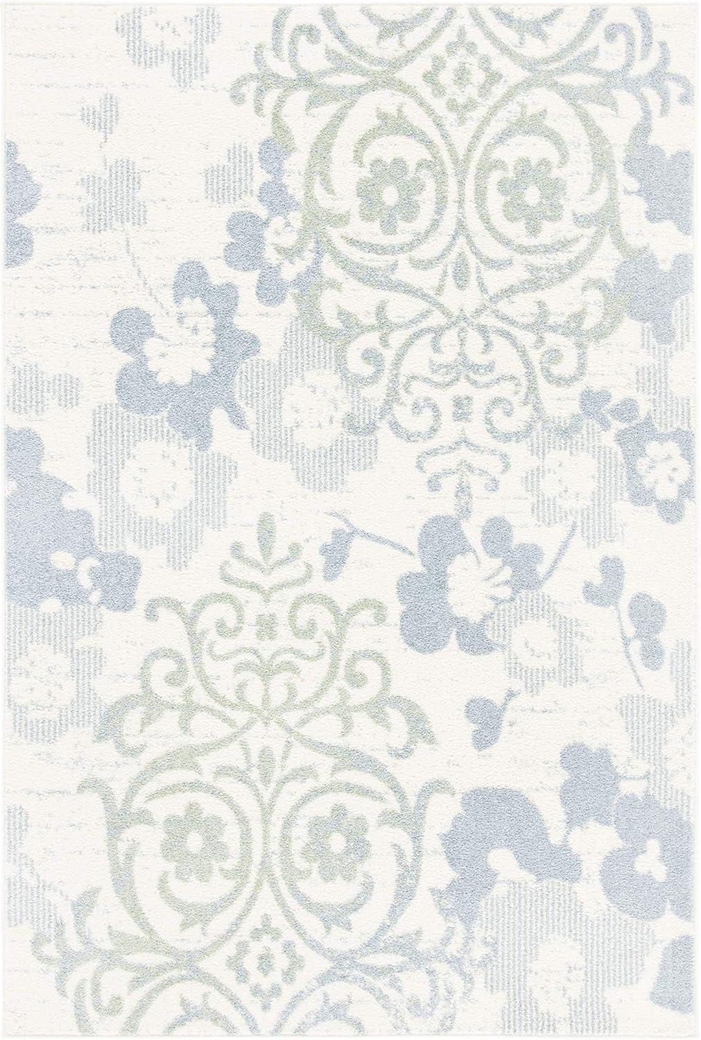 image:imageSAFAVIEH Area Rug 8x10 Adirondack Collection Large Navy amp Silver Floral Glam Damask Design NonShedding amp Easy Cleaning Ideal for Living Room Bedroom Office Dining Space ADR114NIvoryBlue