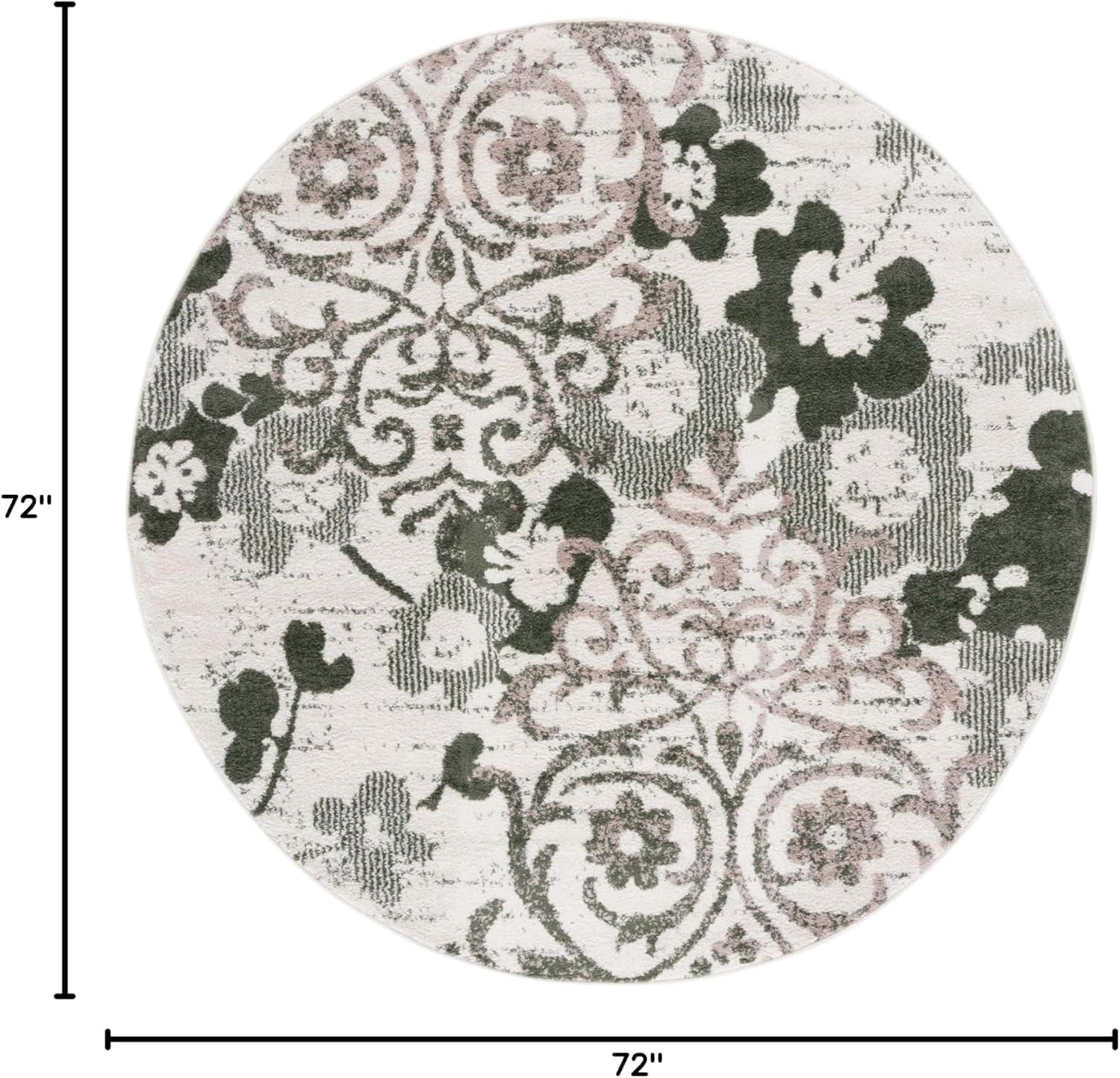 image:imageSAFAVIEH Area Rug 8x10 Adirondack Collection Large Navy amp Silver Floral Glam Damask Design NonShedding amp Easy Cleaning Ideal for Living Room Bedroom Office Dining Space ADR114NIvoryDark Green