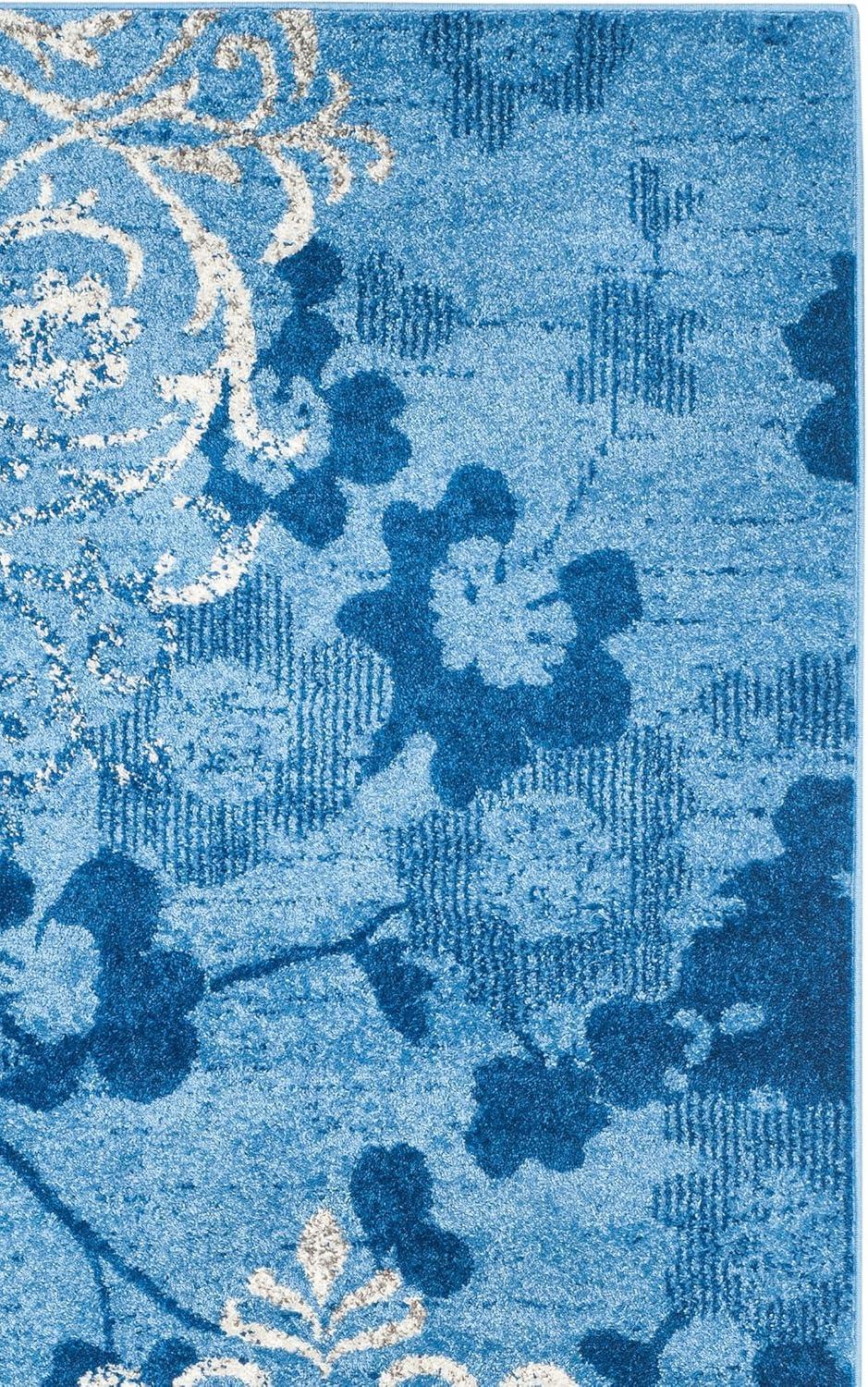 image:imageSAFAVIEH Area Rug 8x10 Adirondack Collection Large Navy amp Silver Floral Glam Damask Design NonShedding amp Easy Cleaning Ideal for Living Room Bedroom Office Dining Space ADR114NLight BlueDark Blue