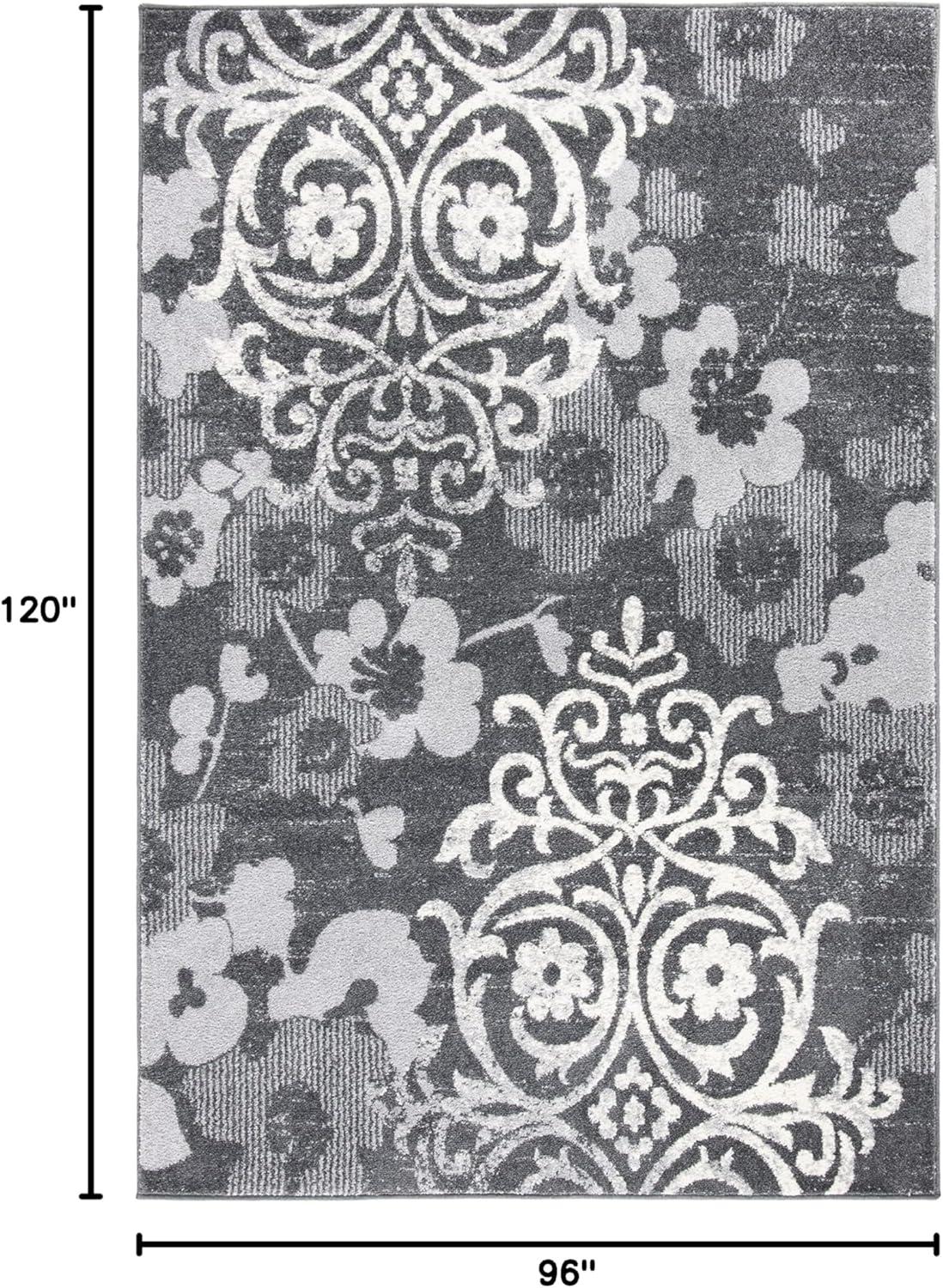 image:imageSAFAVIEH Area Rug 8x10 Adirondack Collection Large Navy amp Silver Floral Glam Damask Design NonShedding amp Easy Cleaning Ideal for Living Room Bedroom Office Dining Space ADR114NCharcoalIvory