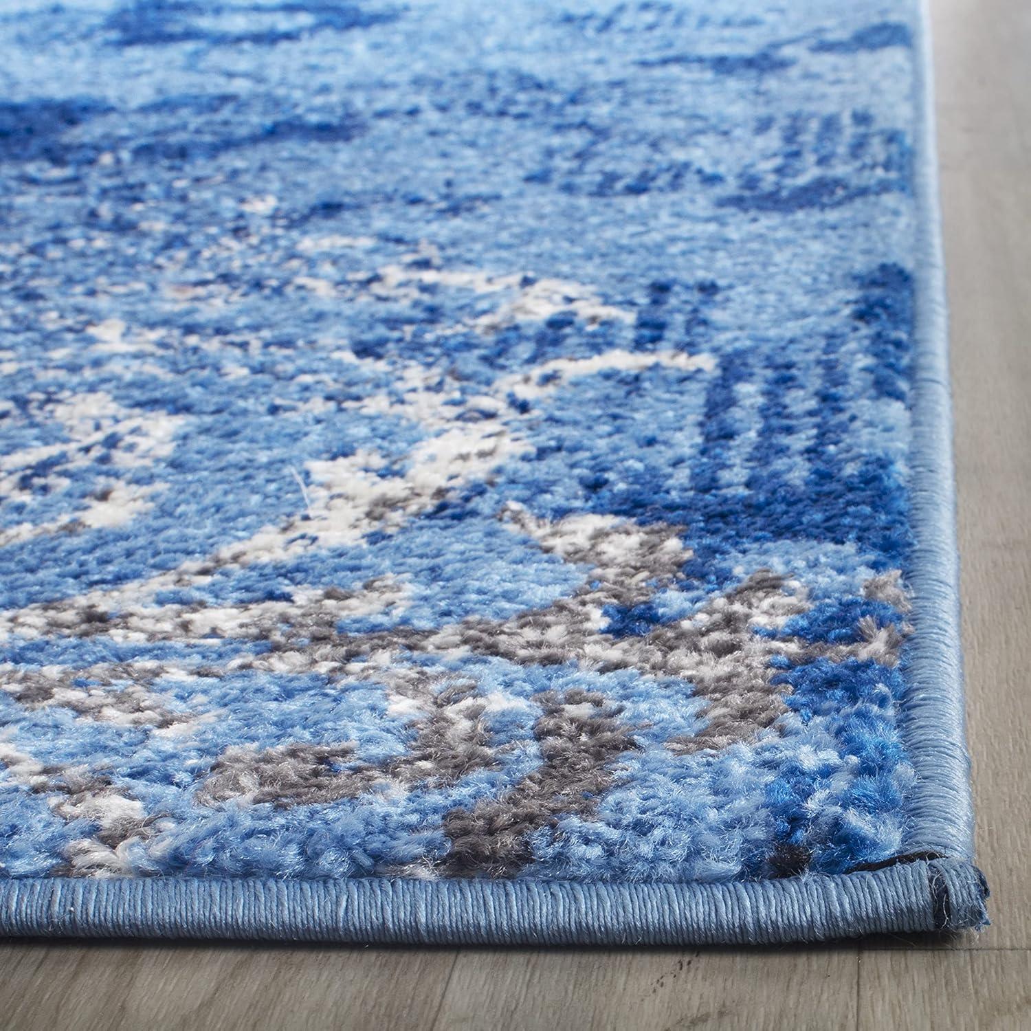 image:imageSAFAVIEH Area Rug 8x10 Adirondack Collection Large Navy amp Silver Floral Glam Damask Design NonShedding amp Easy Cleaning Ideal for Living Room Bedroom Office Dining Space ADR114NLight BlueDark Blue