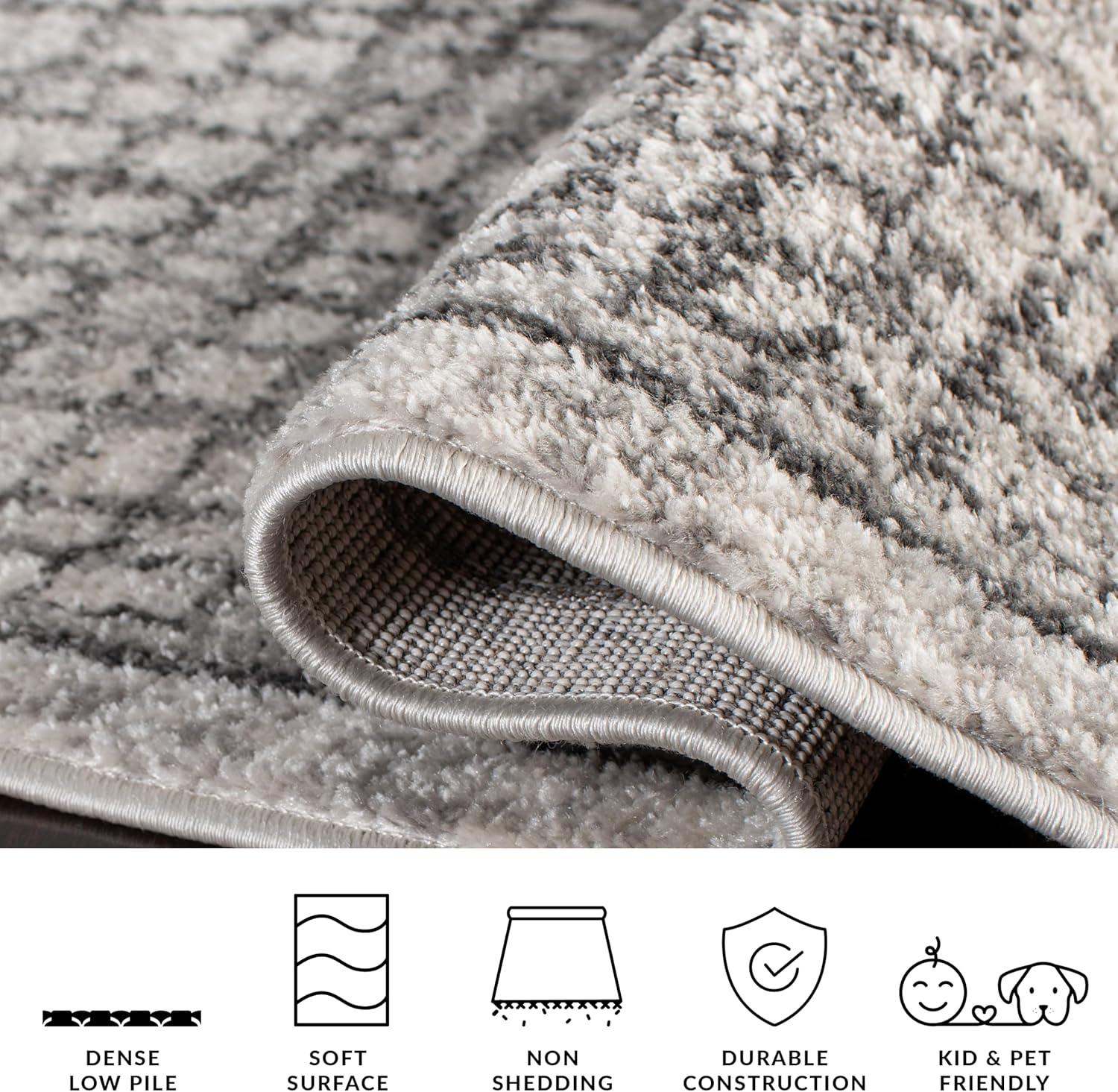 image:imageSAFAVIEH Area Rug 8x10 Adirondack Collection Large Silver amp Ivory Modern Abstract Design NonShedding amp Easy Cleaning Ideal for Living Room Bedroom Office Dining Space ADR103BSilverIvory