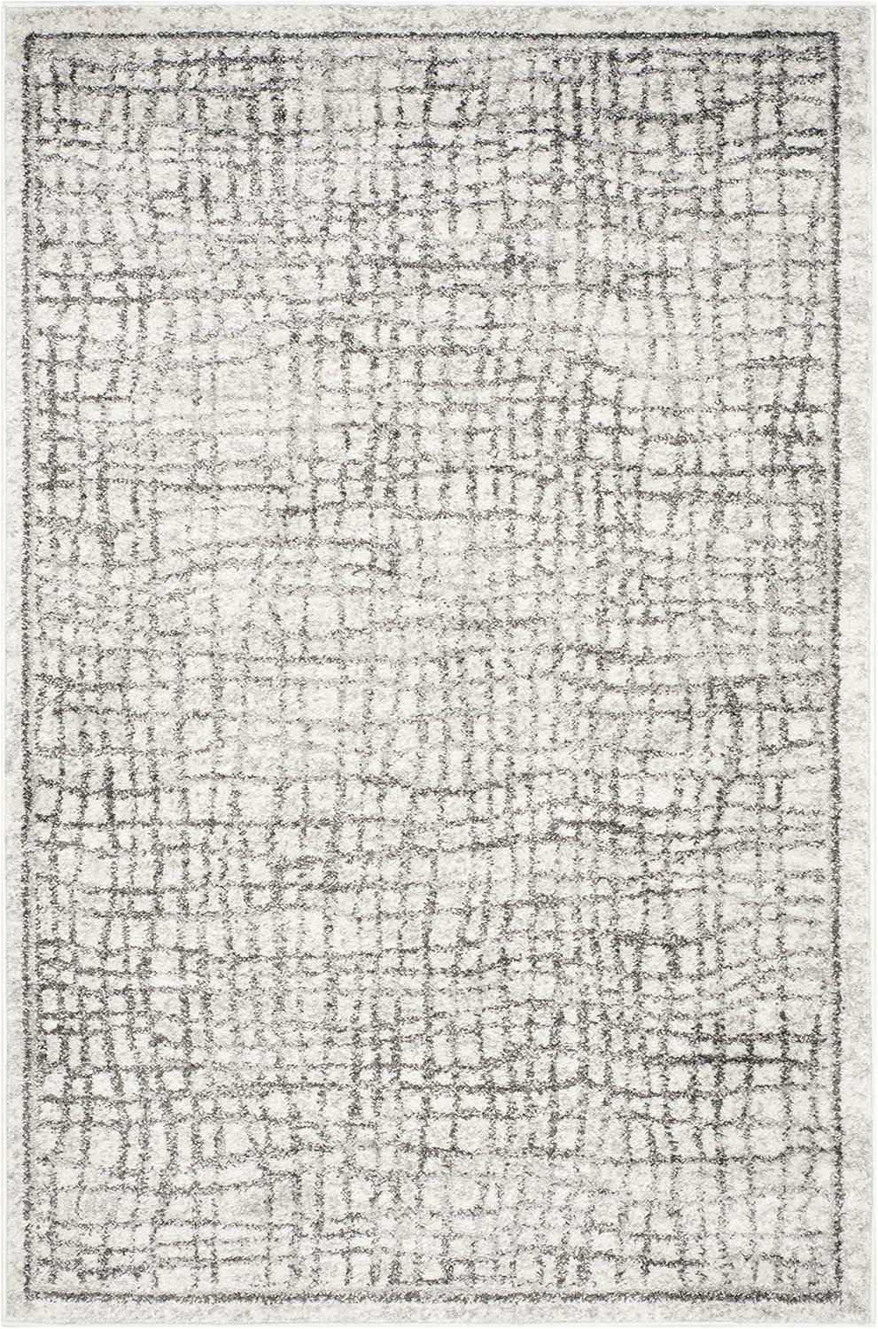 image:imageSAFAVIEH Area Rug 8x10 Adirondack Collection Large Silver amp Ivory Modern Abstract Design NonShedding amp Easy Cleaning Ideal for Living Room Bedroom Office Dining Space ADR103BSilverIvory