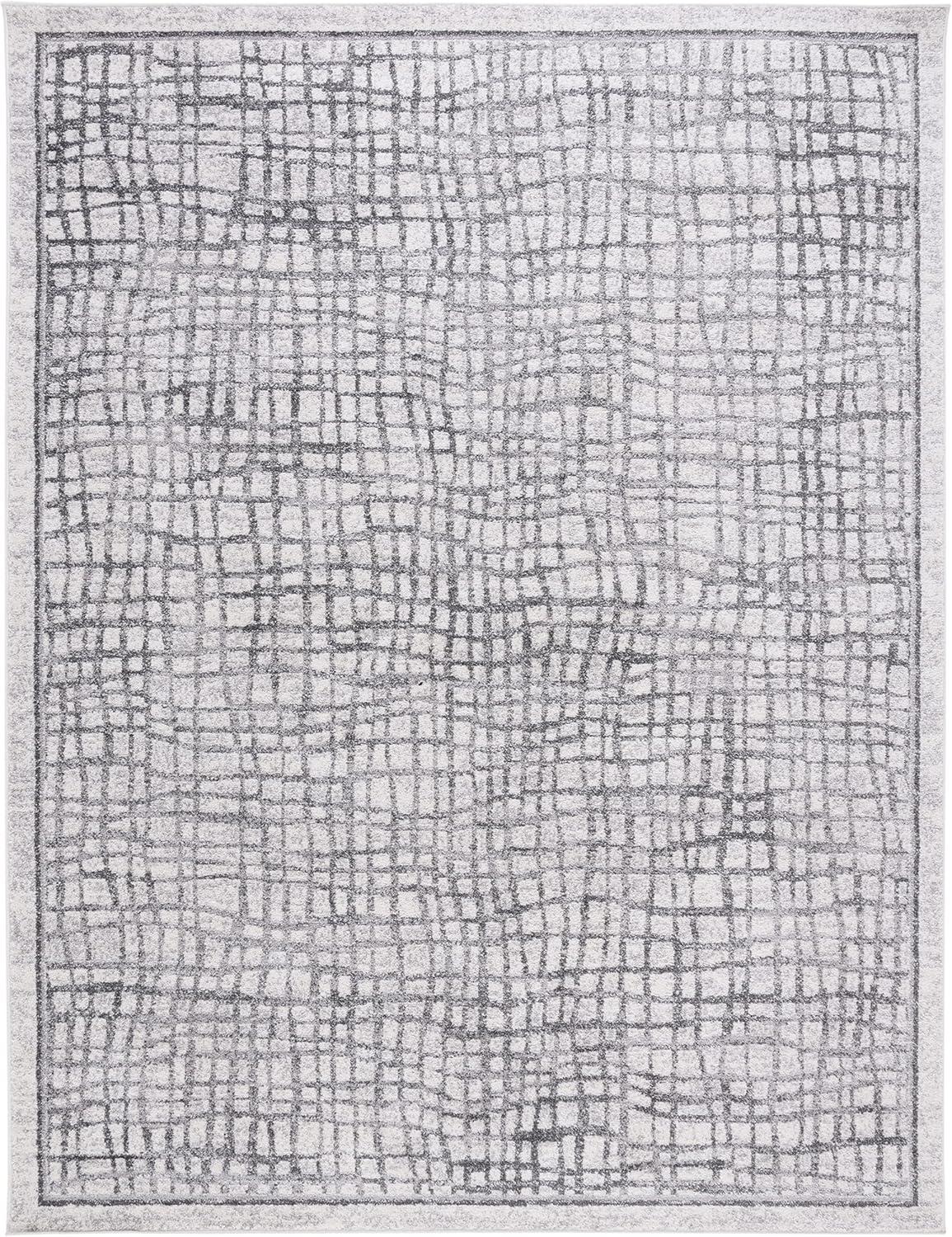 image:imageSAFAVIEH Area Rug 8x10 Adirondack Collection Large Silver amp Ivory Modern Abstract Design NonShedding amp Easy Cleaning Ideal for Living Room Bedroom Office Dining Space ADR103BSilverIvory