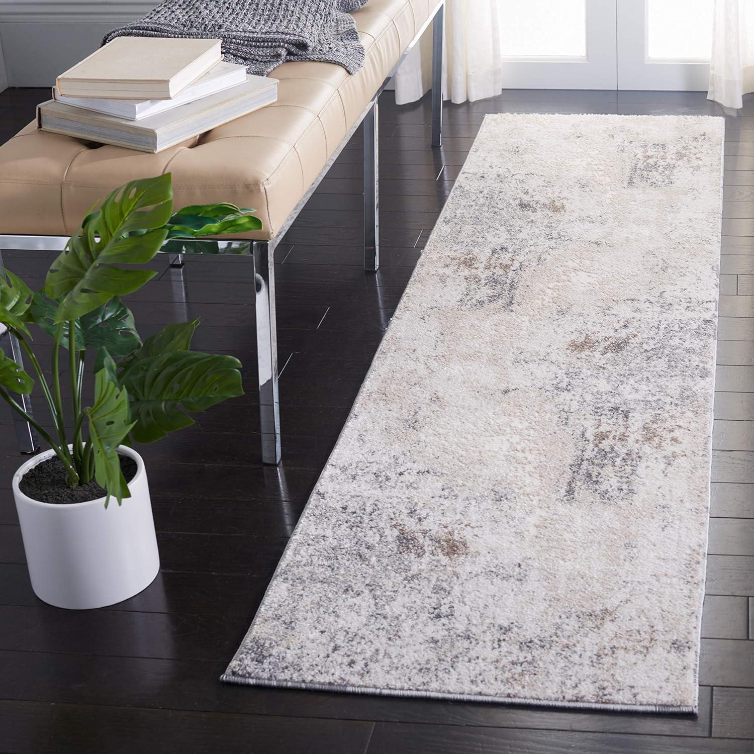 image:imageSAFAVIEH Area Rug 8x10 Aston Collection Large Grey amp Blue Modern Abstract Design NonShedding amp Easy Cleaning Ideal for Living Room Bedroom Office Dining Space ASN708FIvoryGrey