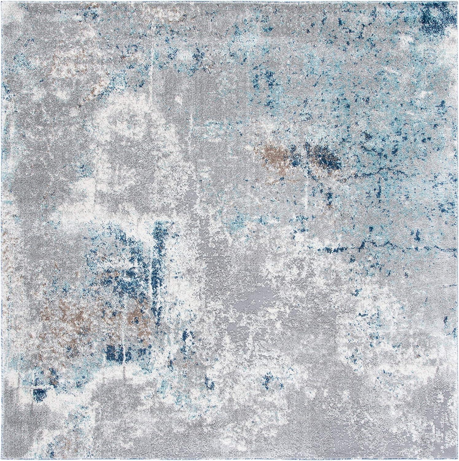 image:imageSAFAVIEH Area Rug 8x10 Aston Collection Large Grey amp Blue Modern Abstract Design NonShedding amp Easy Cleaning Ideal for Living Room Bedroom Office Dining Space ASN708FGreyBlue