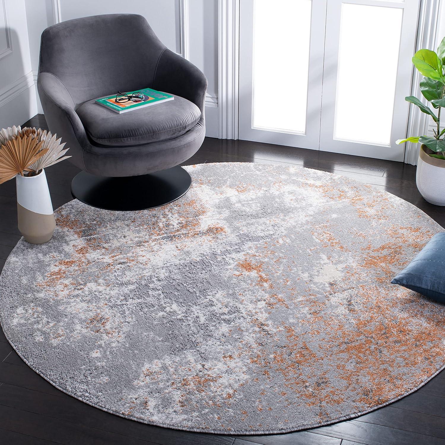 image:imageSAFAVIEH Area Rug 8x10 Aston Collection Large Grey amp Blue Modern Abstract Design NonShedding amp Easy Cleaning Ideal for Living Room Bedroom Office Dining Space ASN708FGreyRust