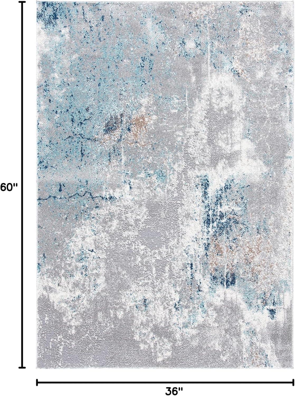 image:imageSAFAVIEH Area Rug 8x10 Aston Collection Large Grey amp Blue Modern Abstract Design NonShedding amp Easy Cleaning Ideal for Living Room Bedroom Office Dining Space ASN708FGreyBlue