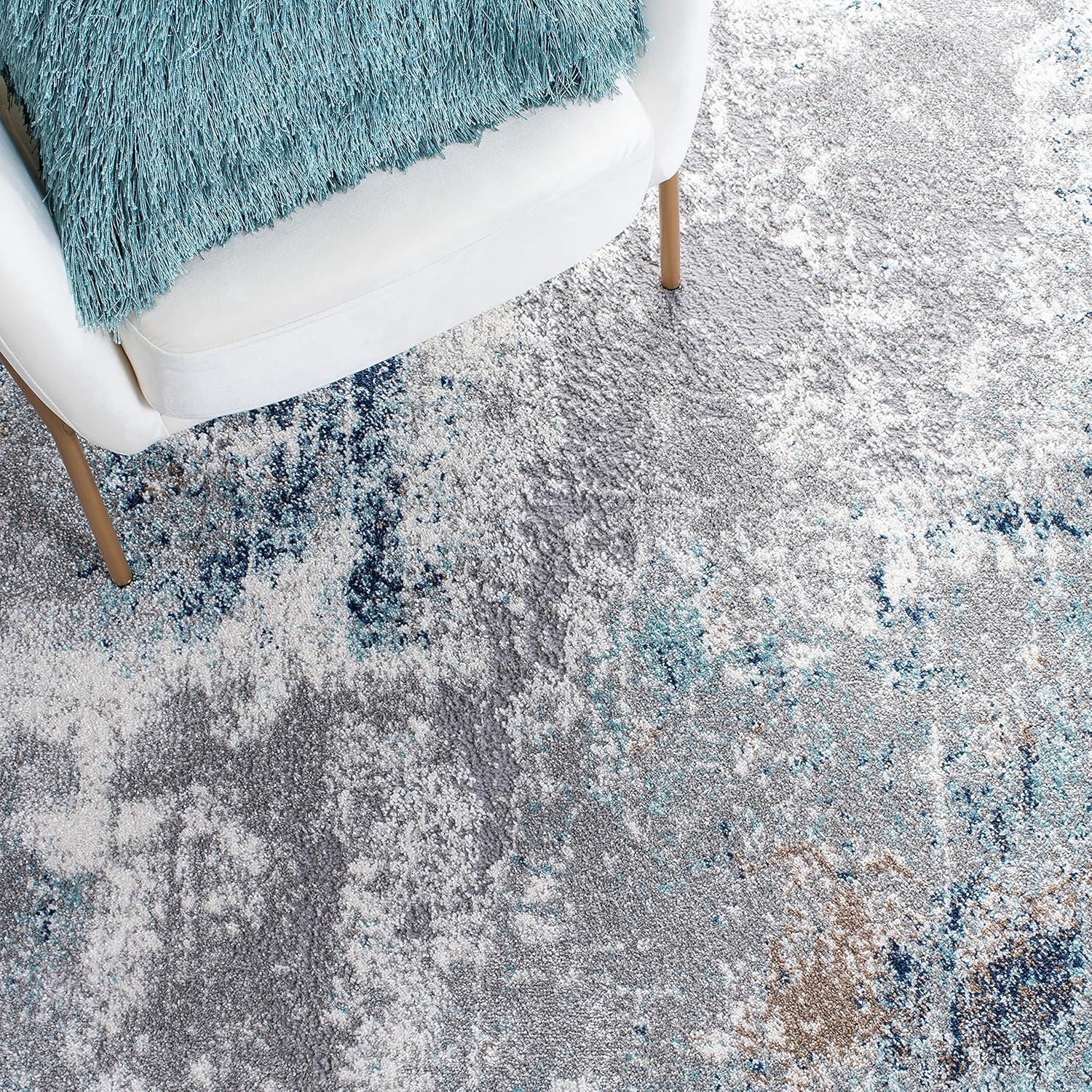 image:imageSAFAVIEH Area Rug 8x10 Aston Collection Large Grey amp Blue Modern Abstract Design NonShedding amp Easy Cleaning Ideal for Living Room Bedroom Office Dining Space ASN708FGreyBlue