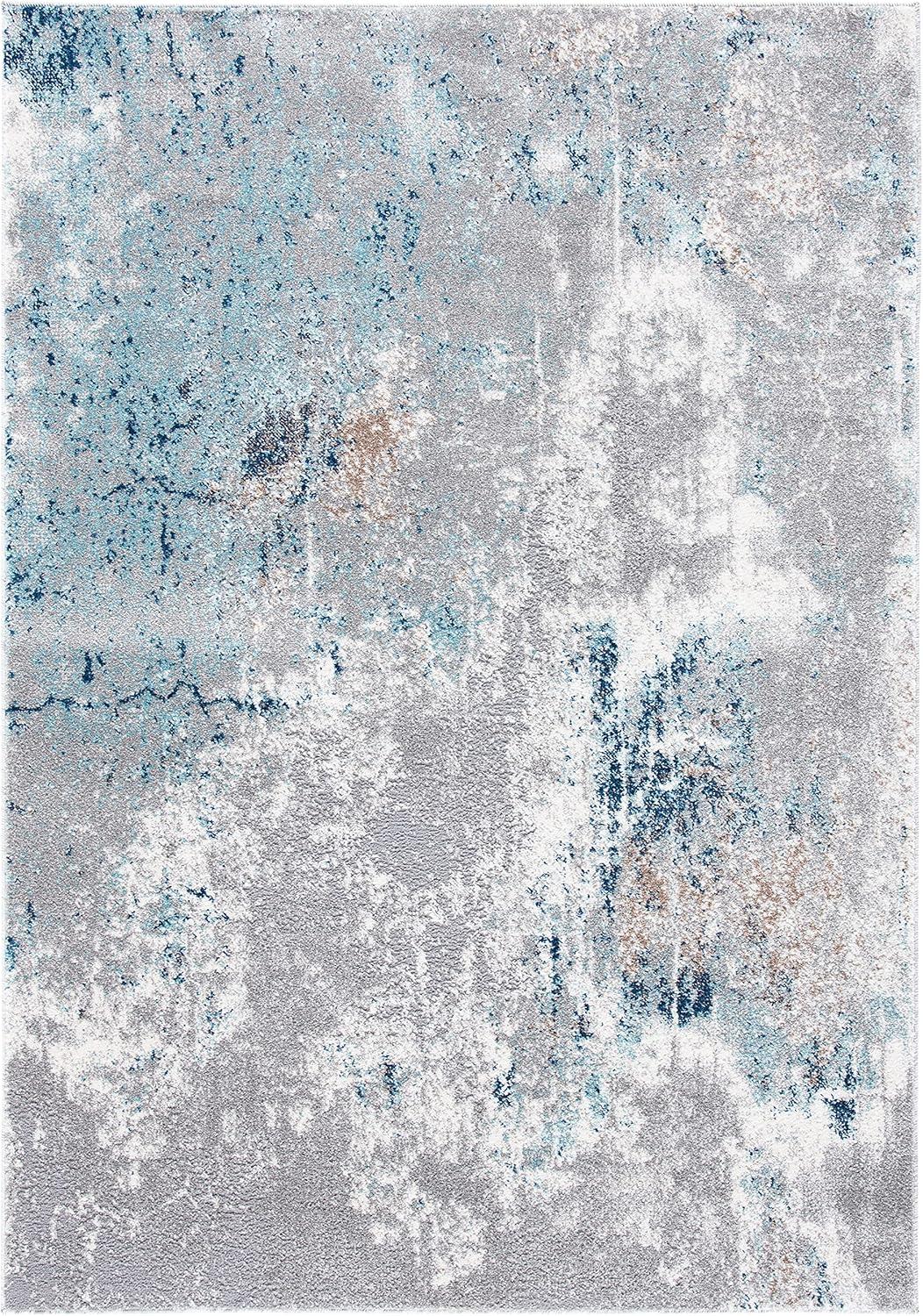 image:imageSAFAVIEH Area Rug 8x10 Aston Collection Large Grey amp Blue Modern Abstract Design NonShedding amp Easy Cleaning Ideal for Living Room Bedroom Office Dining Space ASN708FGreyBlue