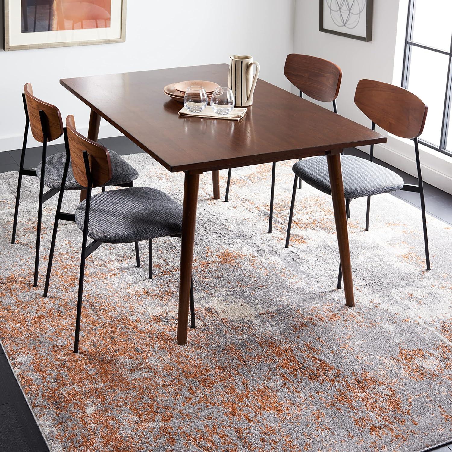 image:imageSAFAVIEH Area Rug 8x10 Aston Collection Large Grey amp Blue Modern Abstract Design NonShedding amp Easy Cleaning Ideal for Living Room Bedroom Office Dining Space ASN708FGreyRust