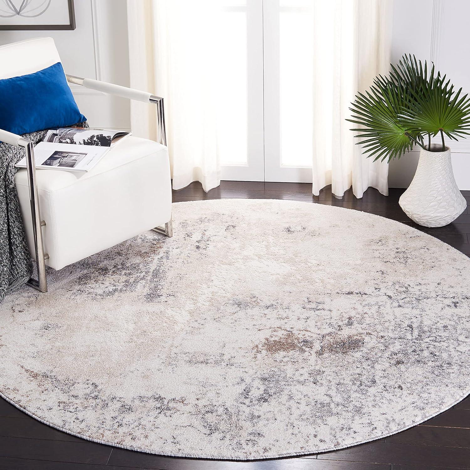 image:imageSAFAVIEH Area Rug 8x10 Aston Collection Large Grey amp Blue Modern Abstract Design NonShedding amp Easy Cleaning Ideal for Living Room Bedroom Office Dining Space ASN708FIvoryGrey