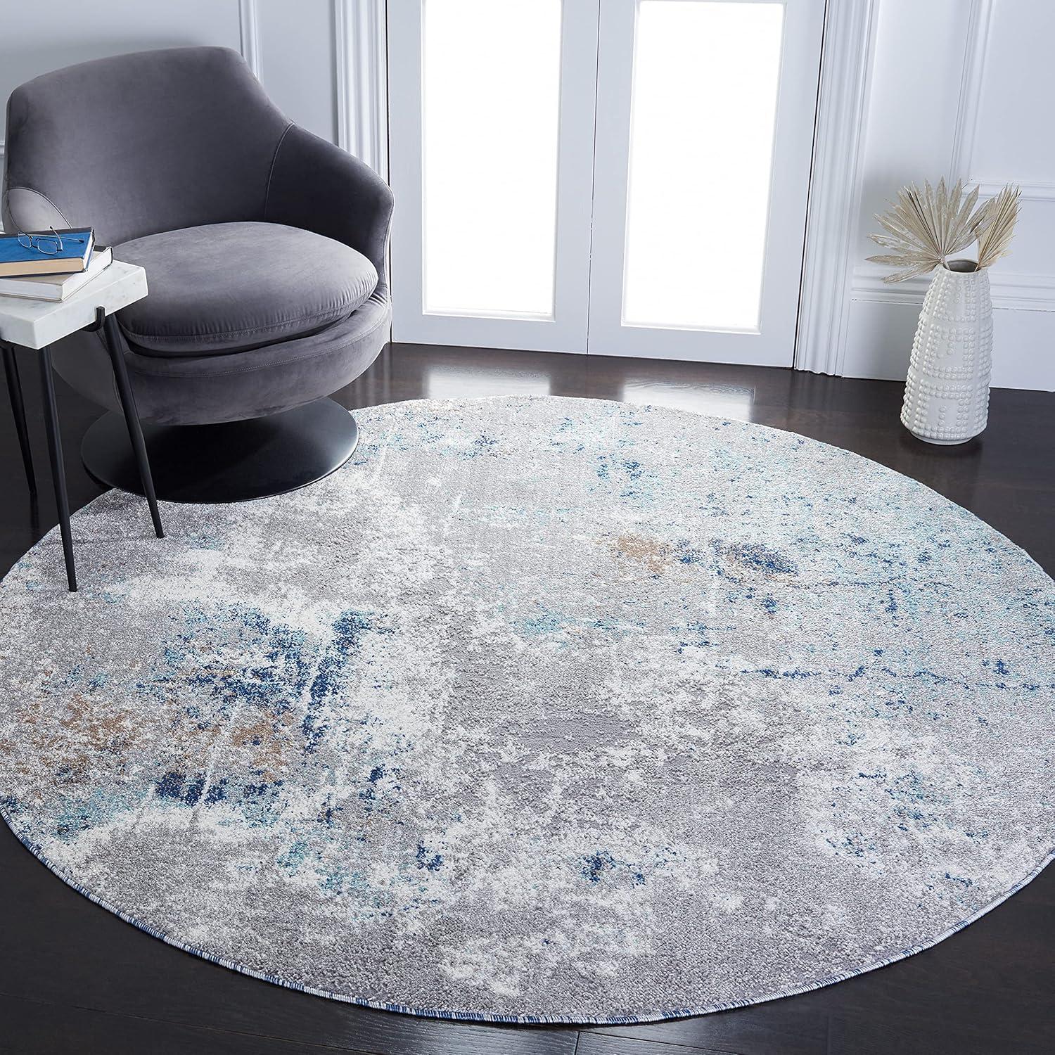 image:imageSAFAVIEH Area Rug 8x10 Aston Collection Large Grey amp Blue Modern Abstract Design NonShedding amp Easy Cleaning Ideal for Living Room Bedroom Office Dining Space ASN708FGreyBlue