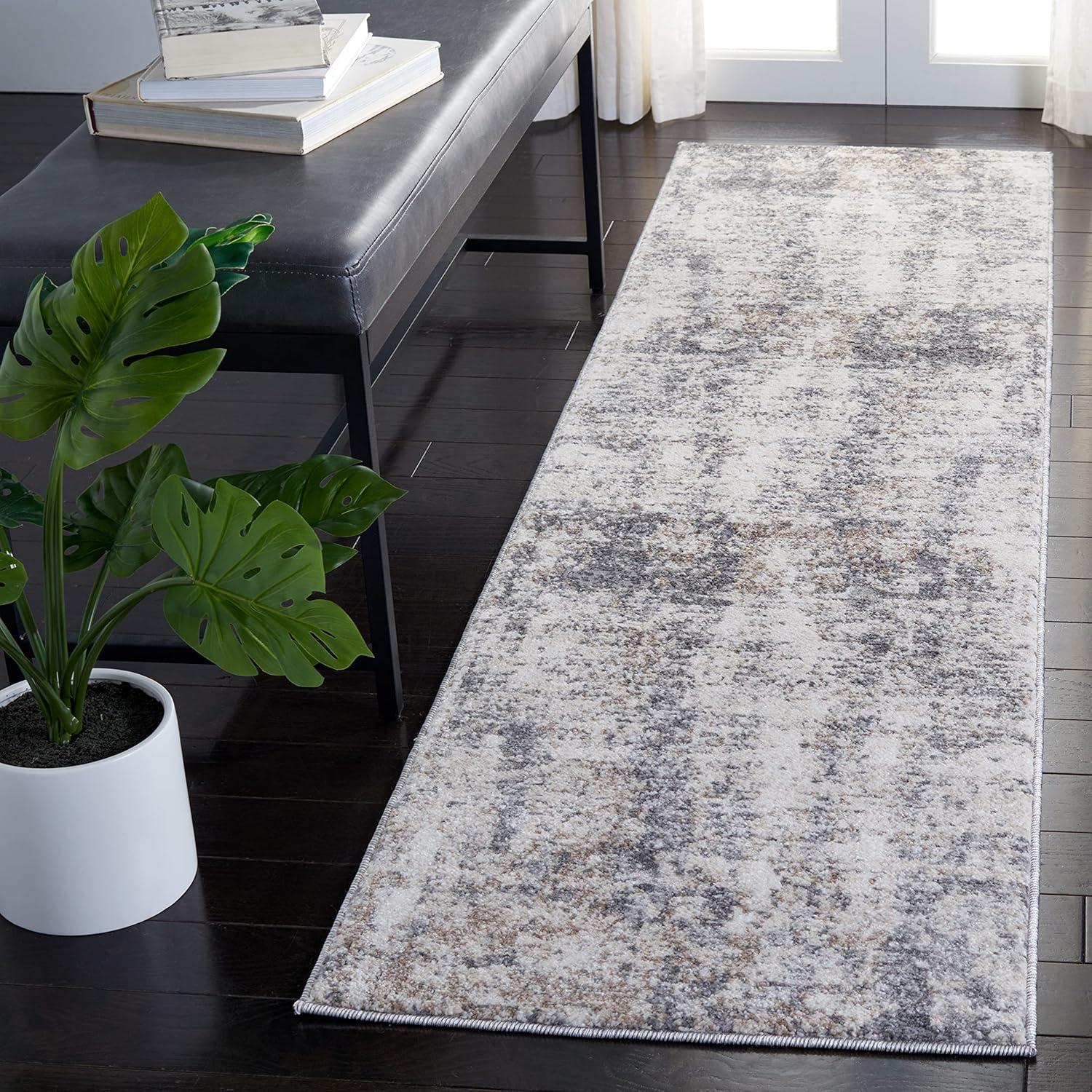 image:imageSAFAVIEH Area Rug 8x10 Aston Collection Large Ivory amp Grey Modern Abstract Design NonShedding amp Easy Cleaning Ideal for Living Room Bedroom Office Dining Space ASN713AIvoryGrey